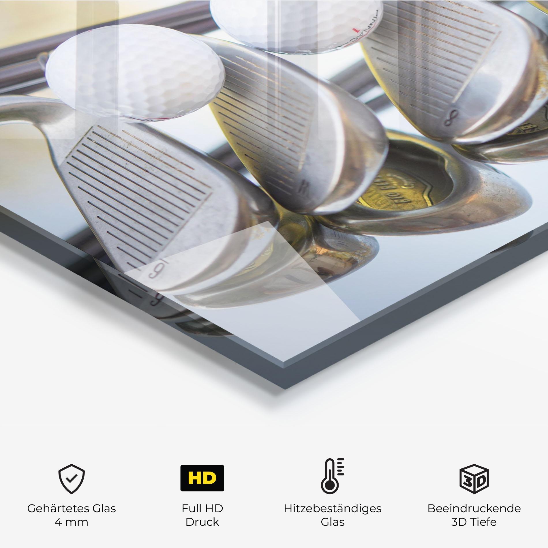 Küchenrückwand Glas Golf Set mockup 2