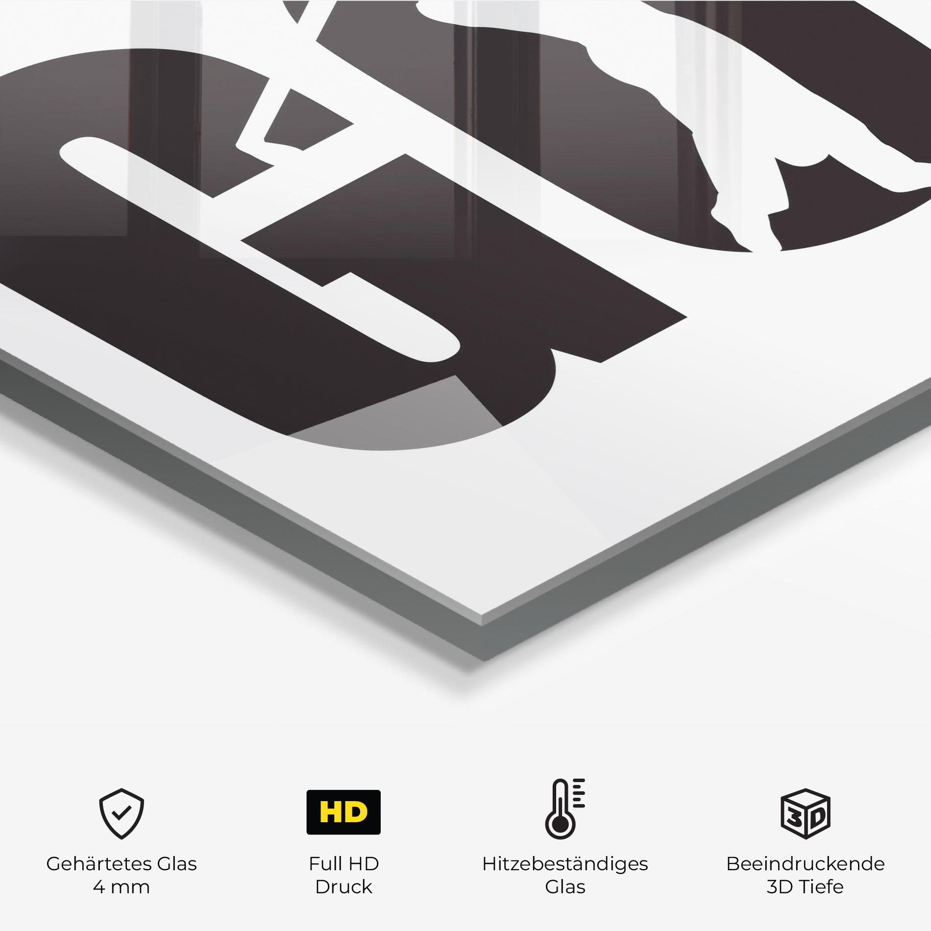 Küchenrückwand Glas Golf Text Art mockup 2