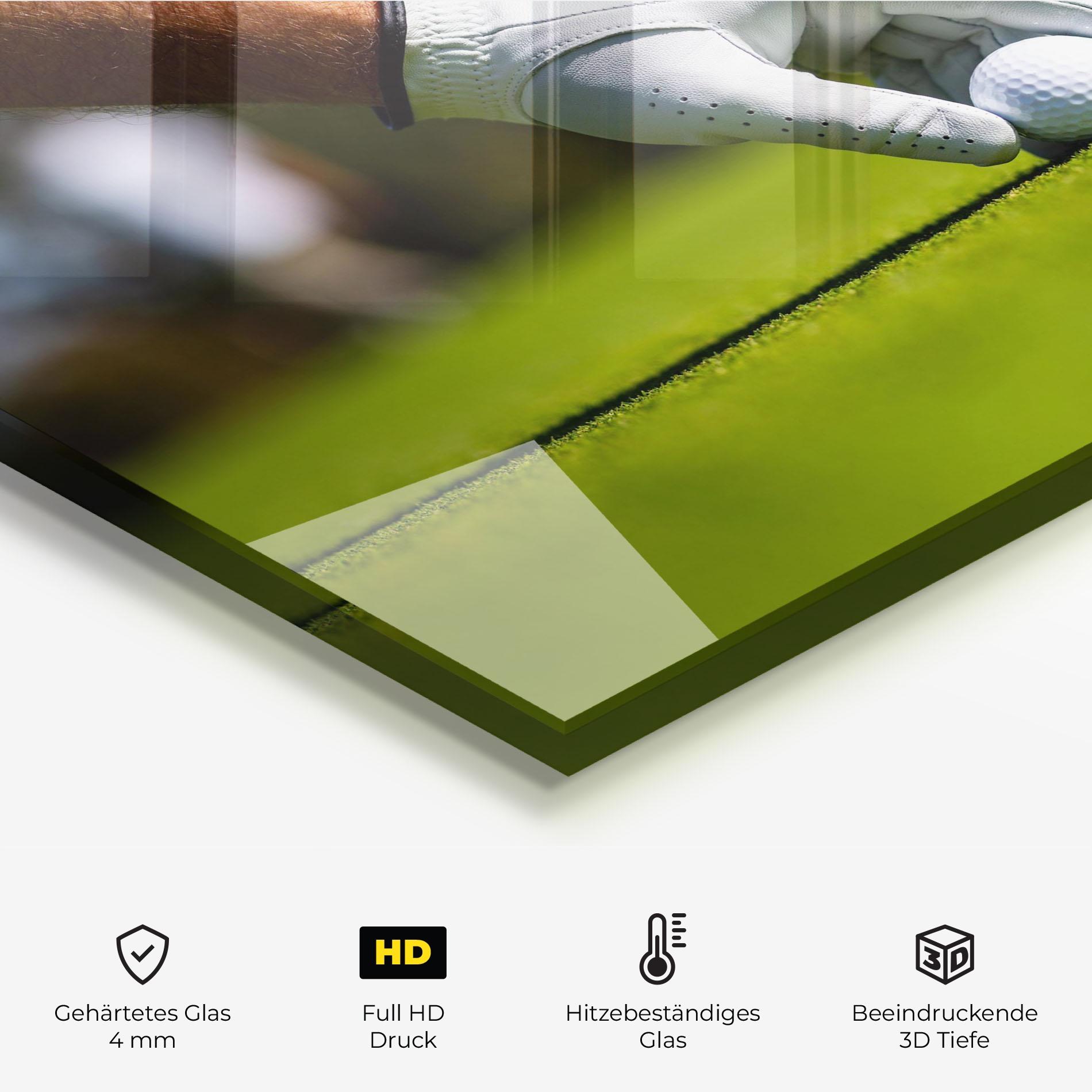 Küchenrückwand Glas Golfer Man mockup 2