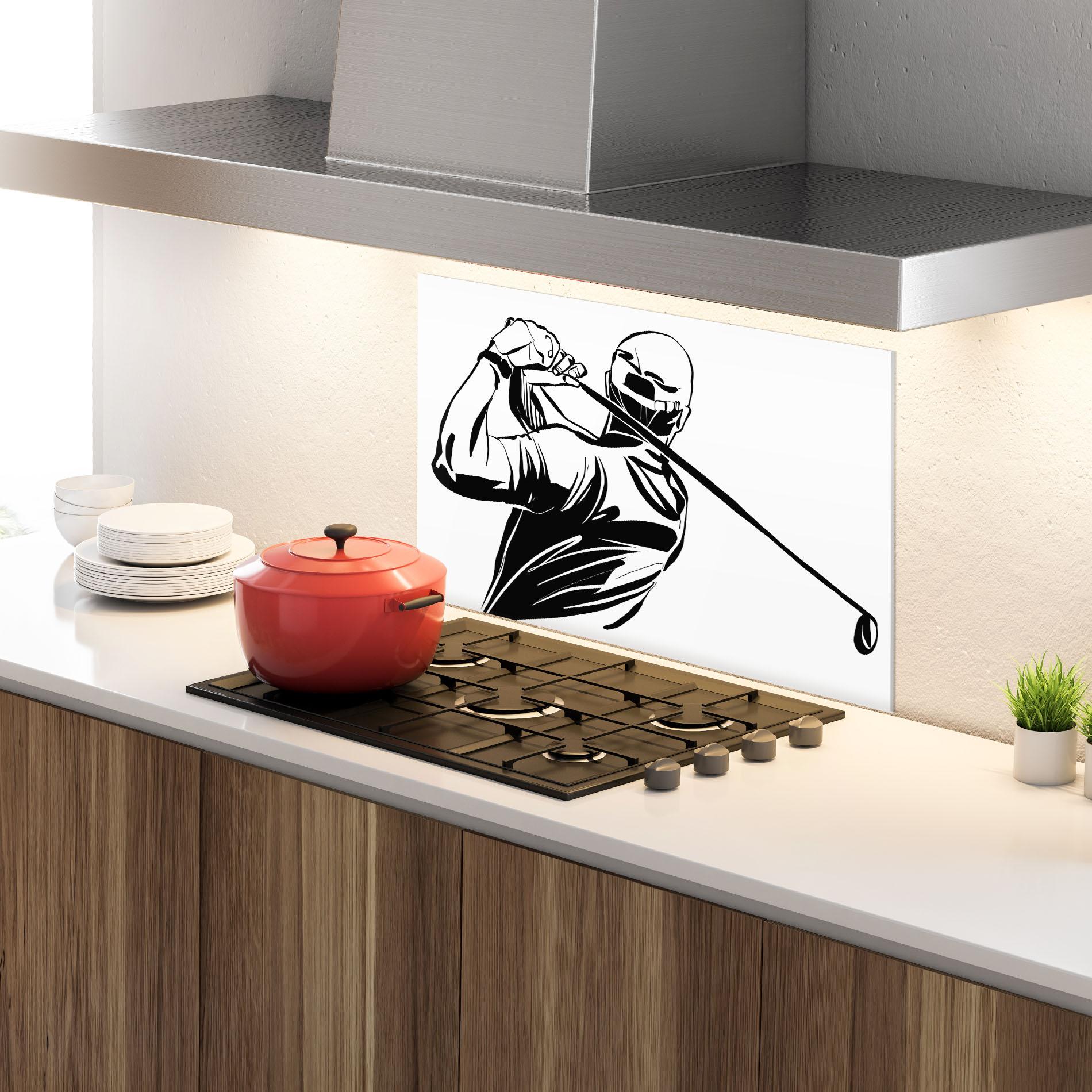 Küchenrückwand Glas Golf Back mockup 4