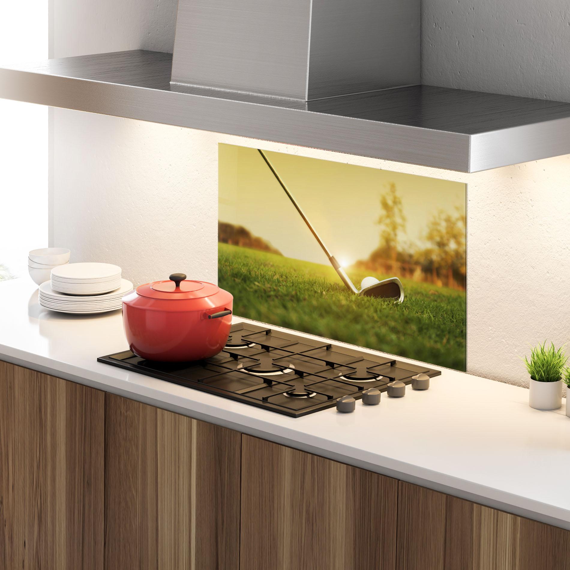 Küchenrückwand Glas Golf Course mockup 4