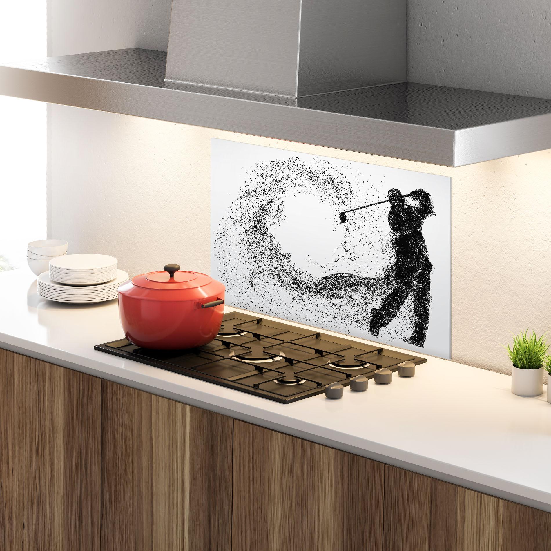 Küchenrückwand Glas Golf Man mockup 4