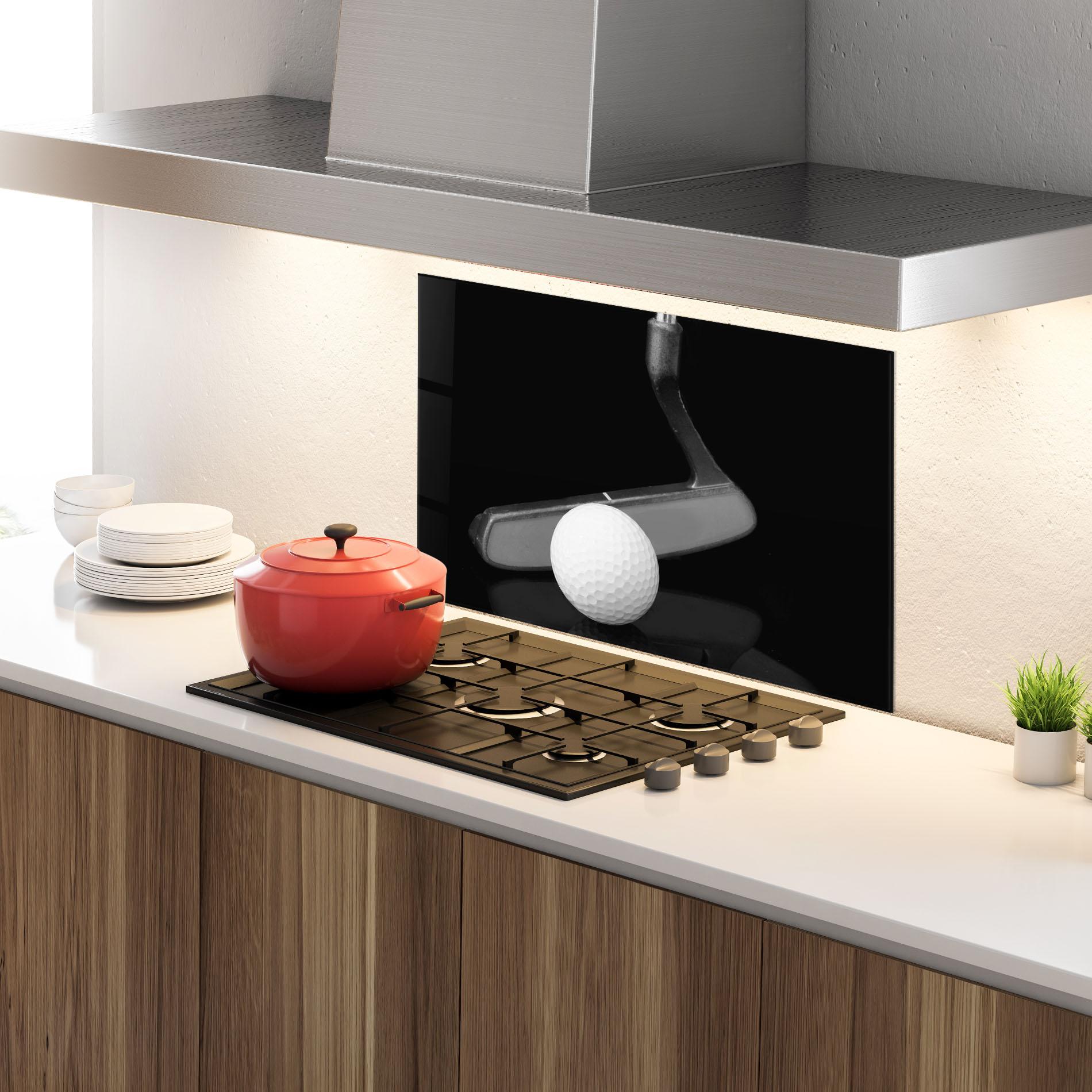 Küchenrückwand Glas Golf Putter Head mockup 4