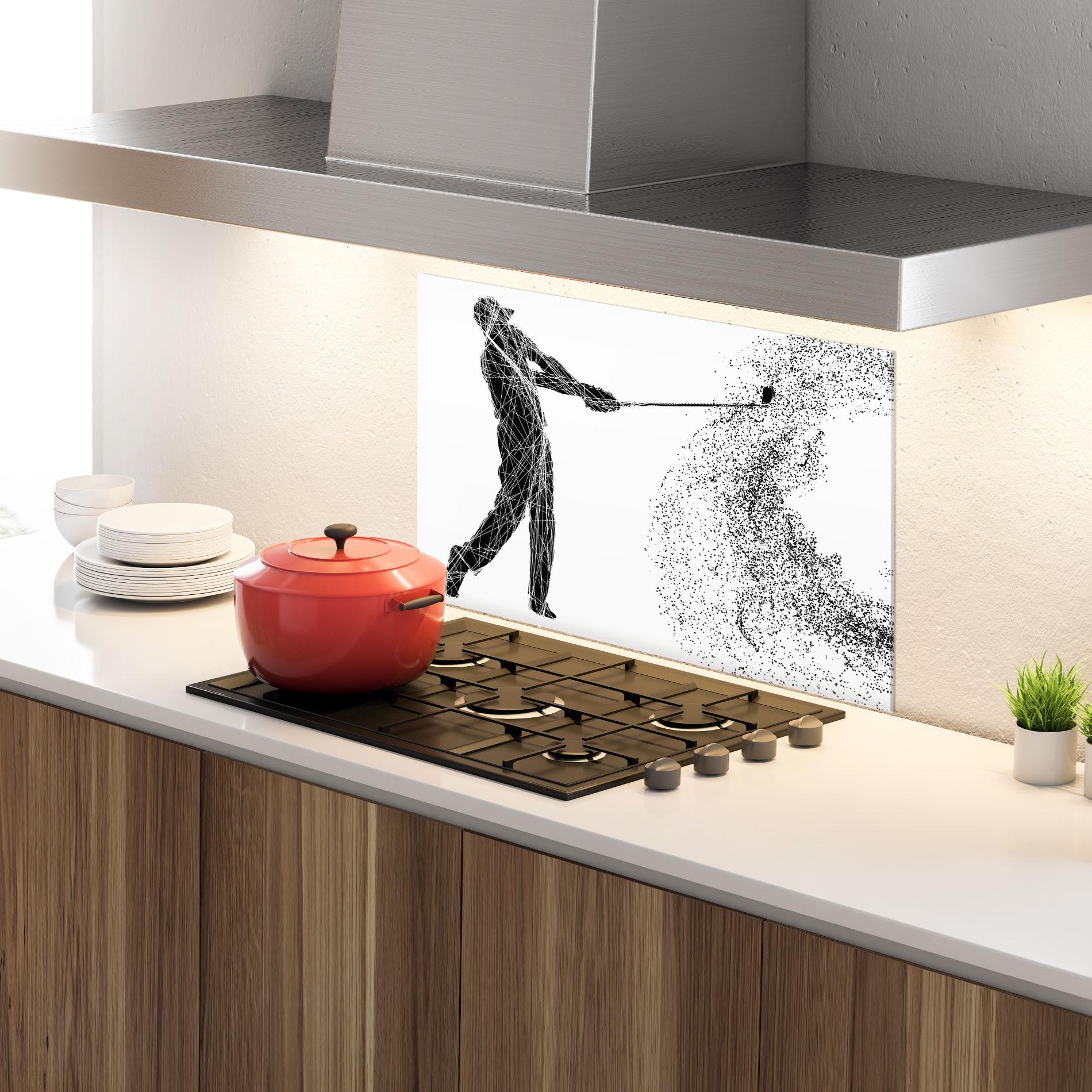 Küchenrückwand Glas Golf White mockup 4