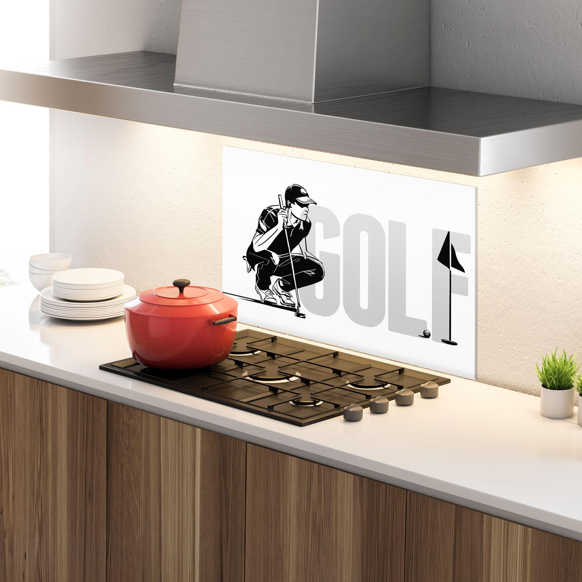 Küchenrückwand Glas Golf mockup 4