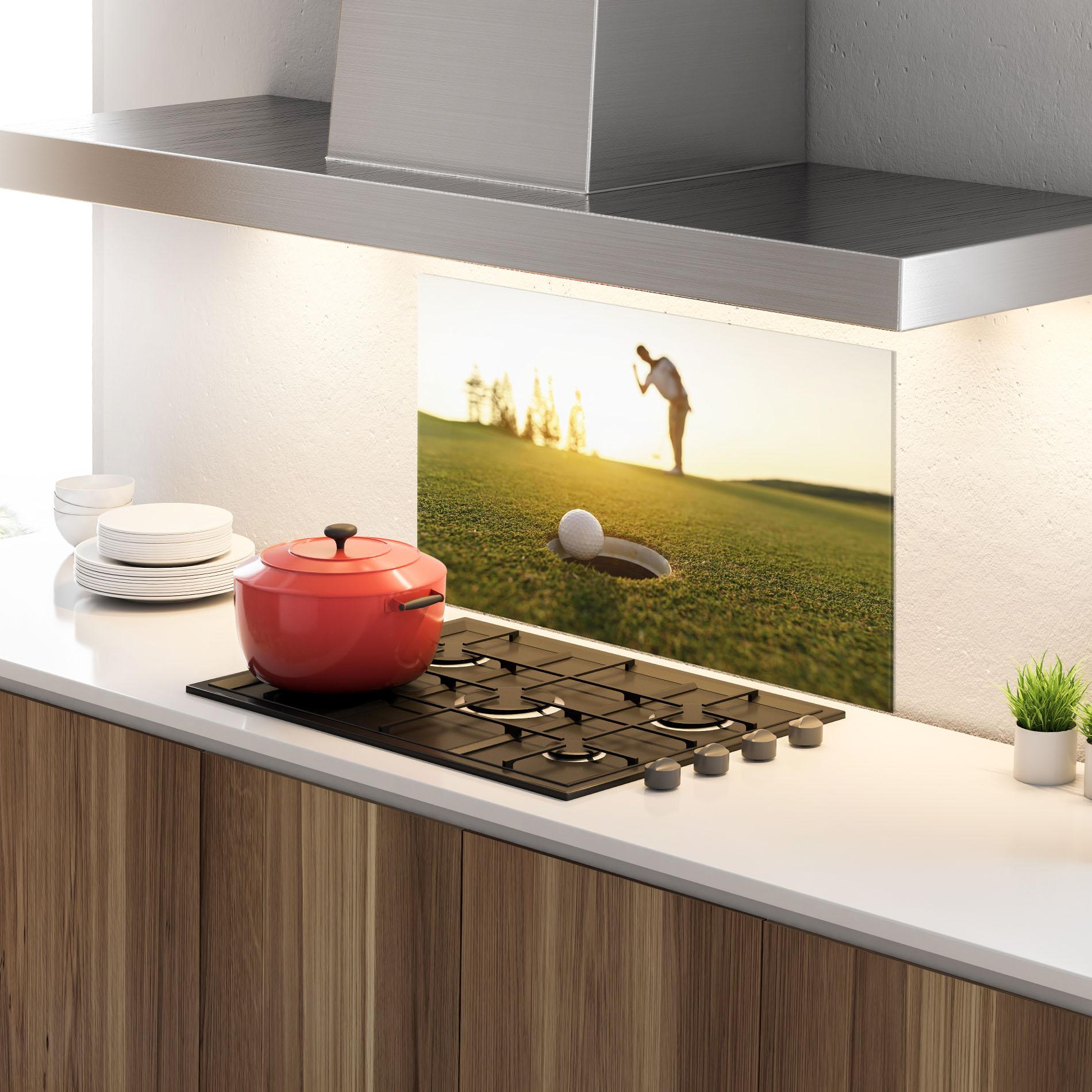 Küchenrückwand Glas Golfer Concept mockup 4