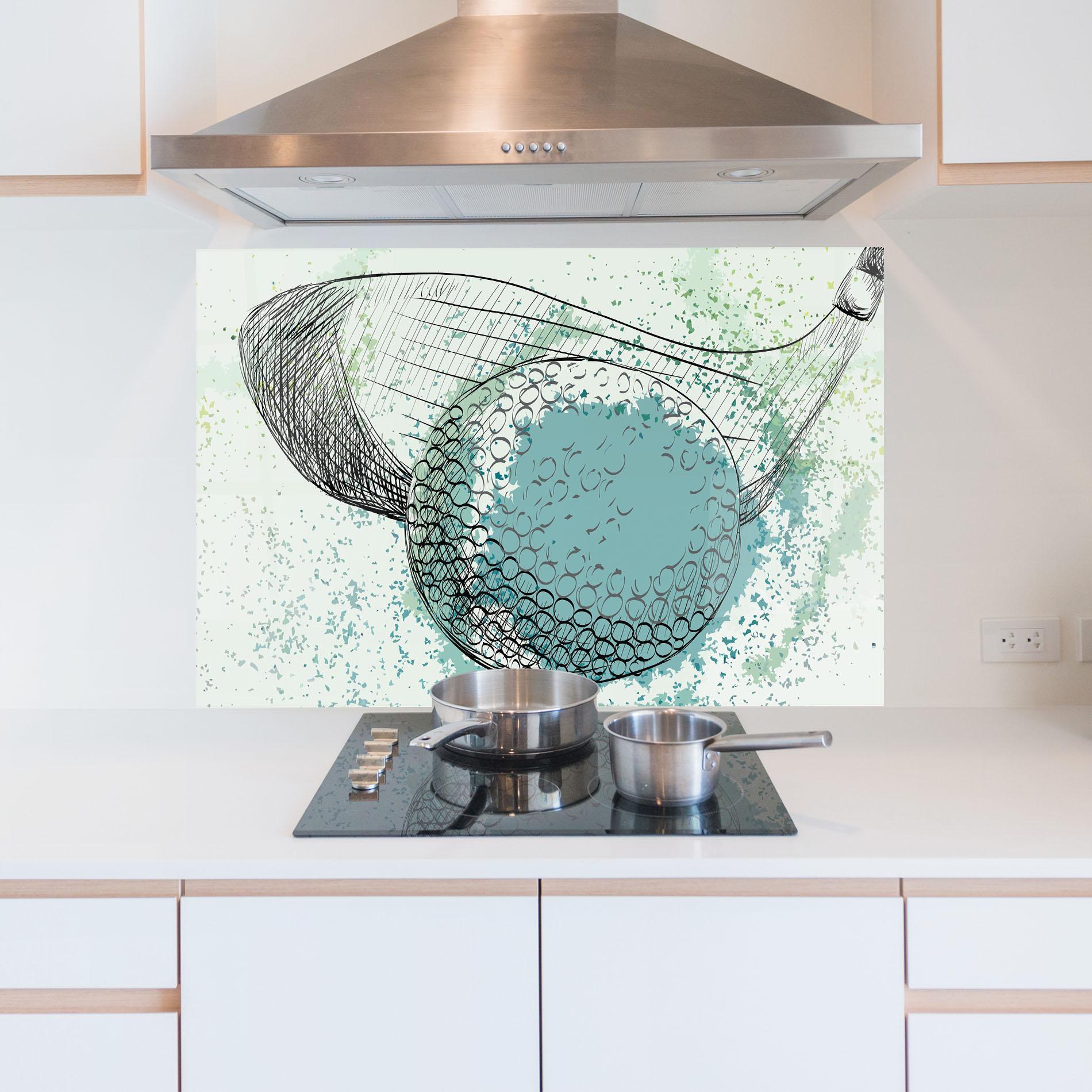 Küchenrückwand Glas Blue Golf mockup 5