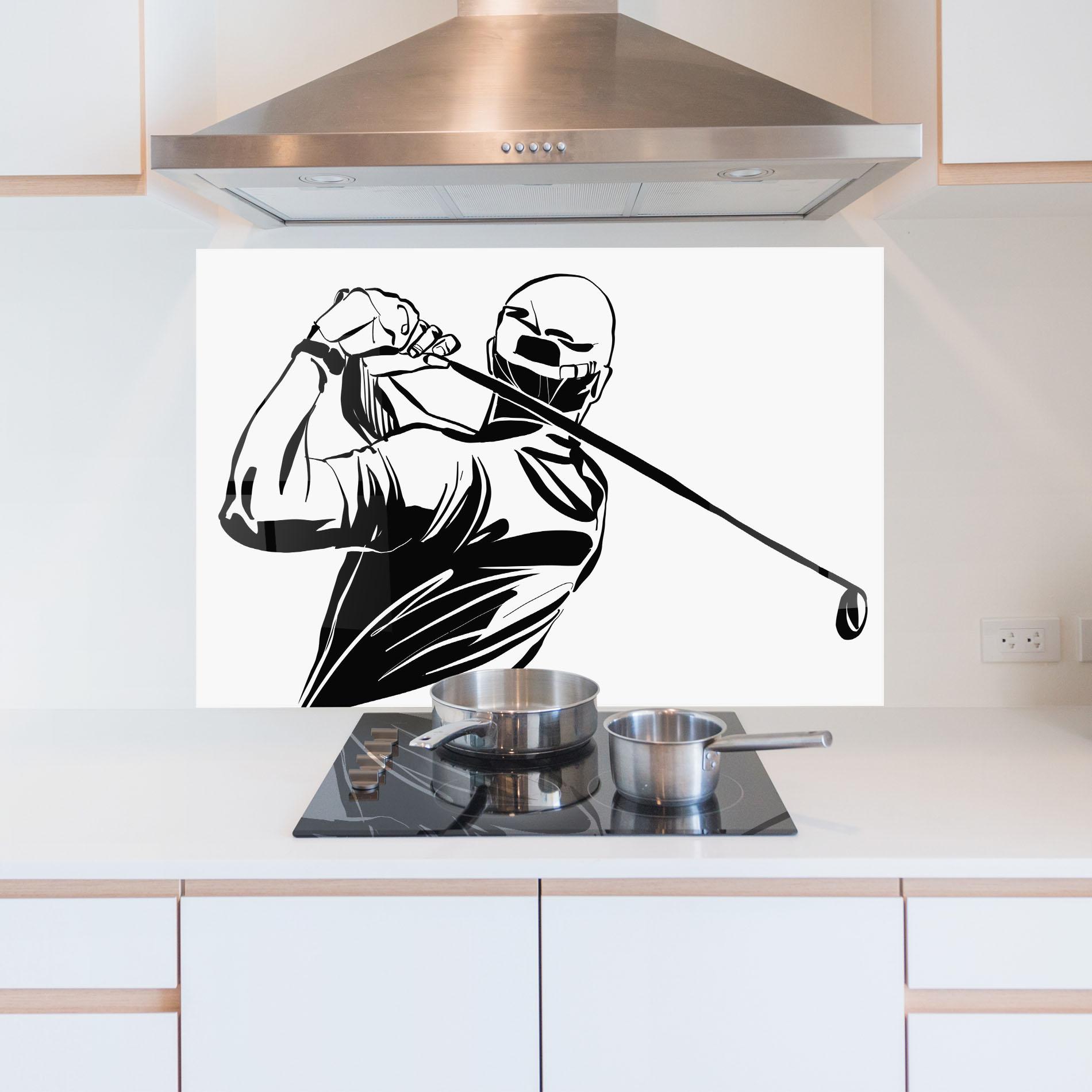 Küchenrückwand Glas Golf Back mockup 5