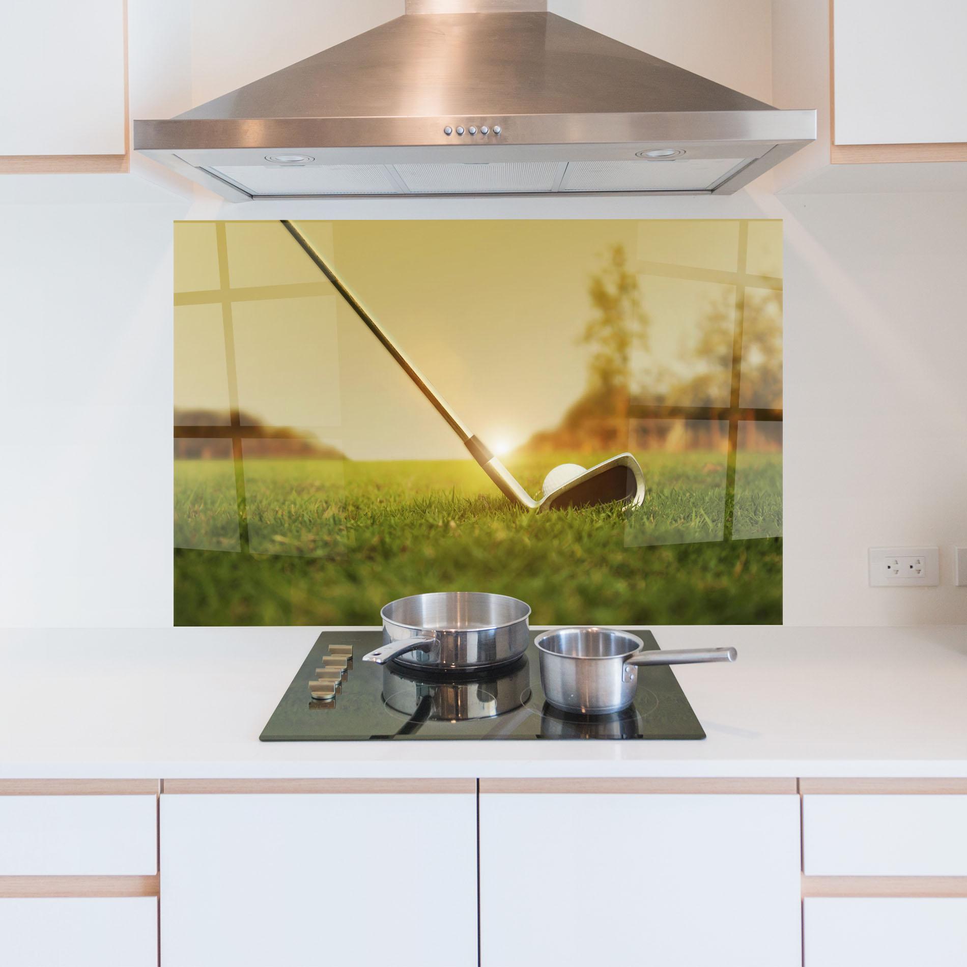 Küchenrückwand Glas Golf Course mockup 5