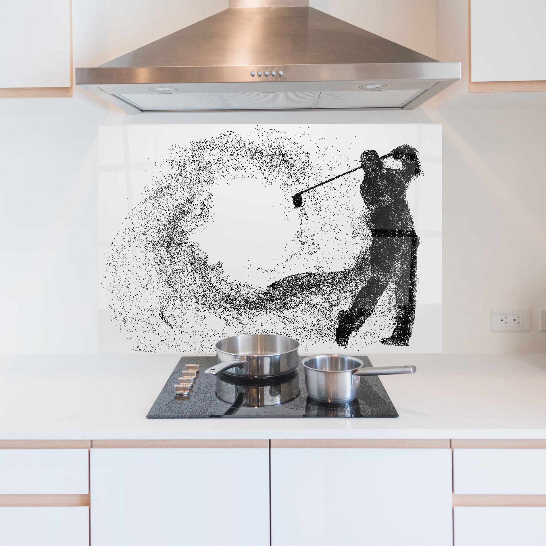 Küchenrückwand Glas Golf Man mockup 5