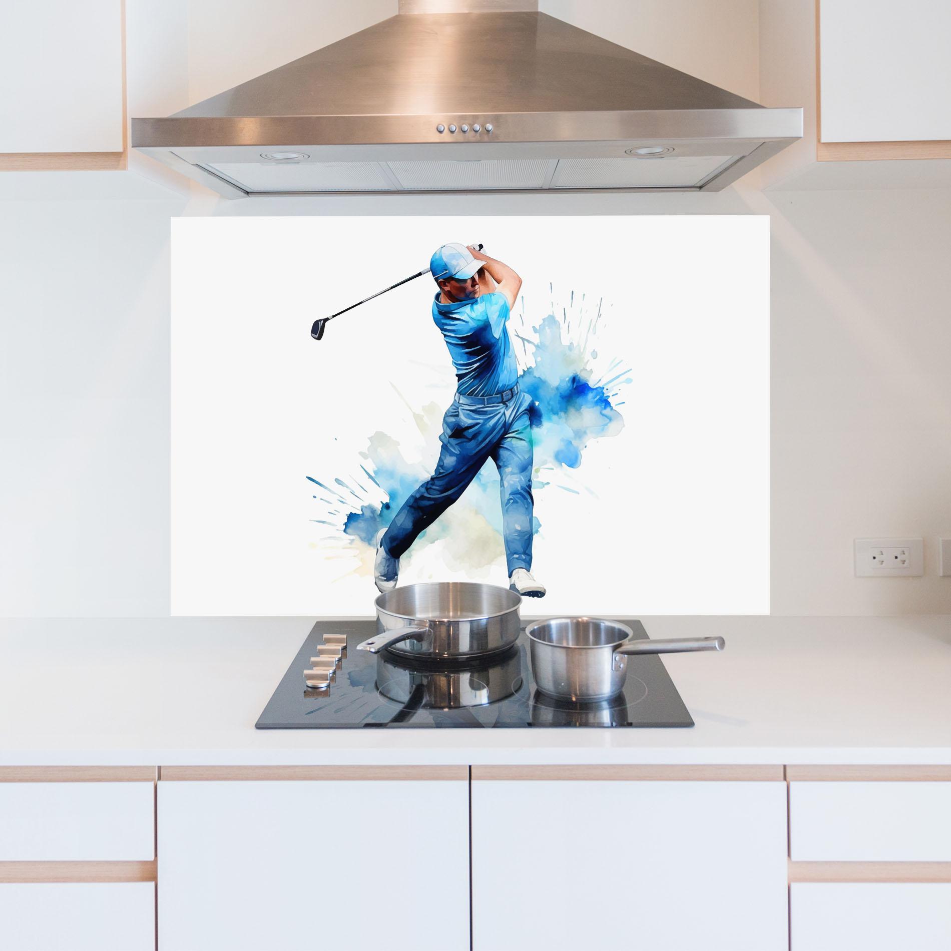 Küchenrückwand Glas Golf Watercolor mockup 5