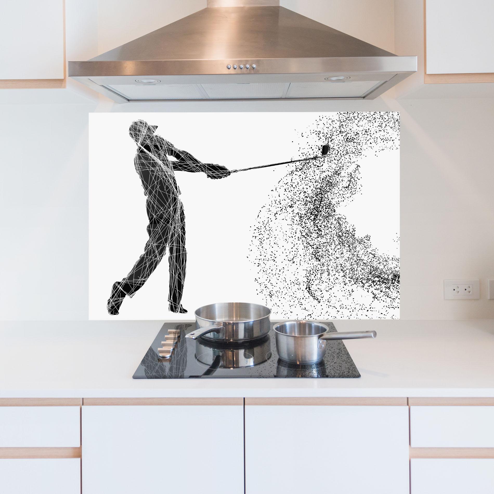 Küchenrückwand Glas Golf White mockup 5