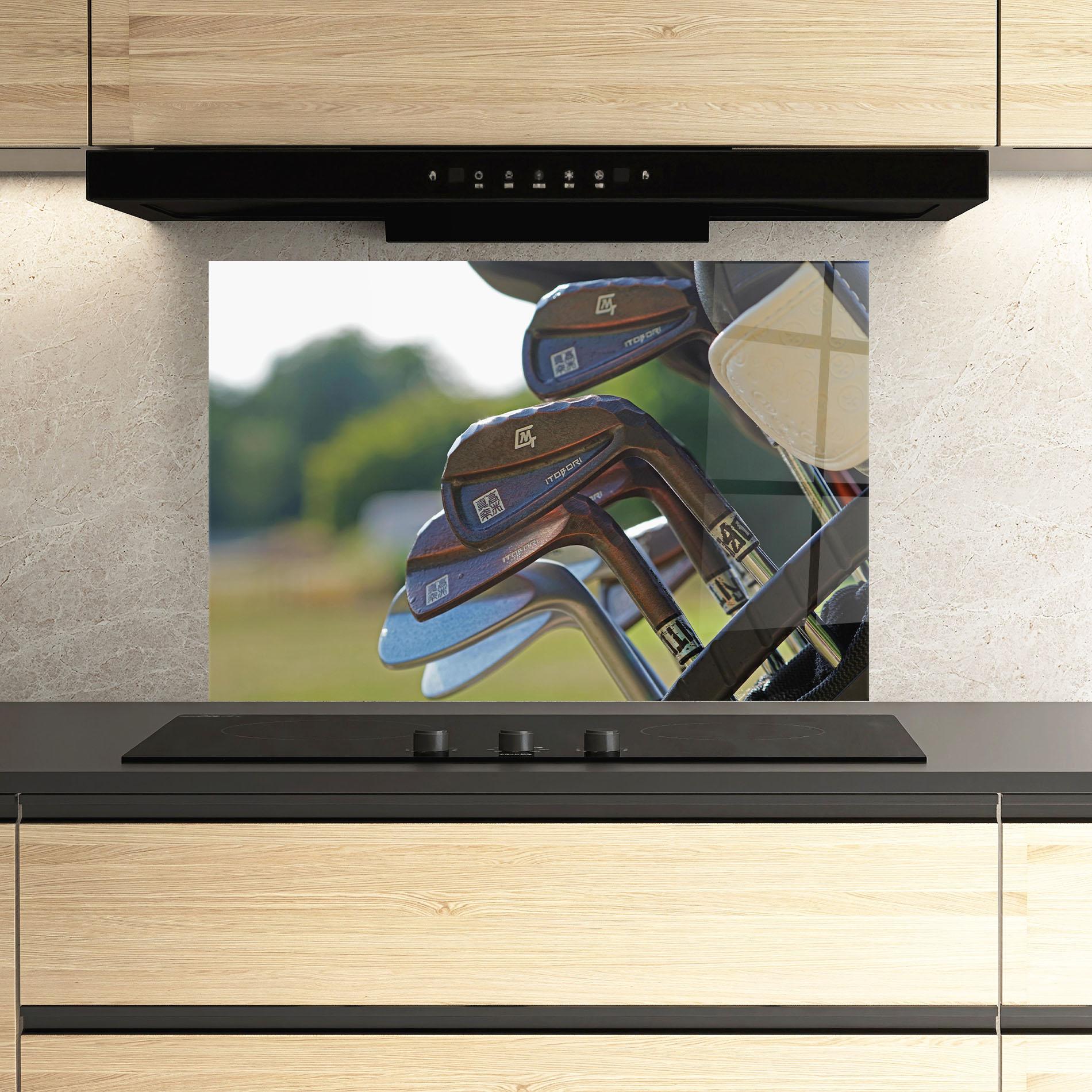 Küchenrückwand Glas Brown Golf Club mockup 3