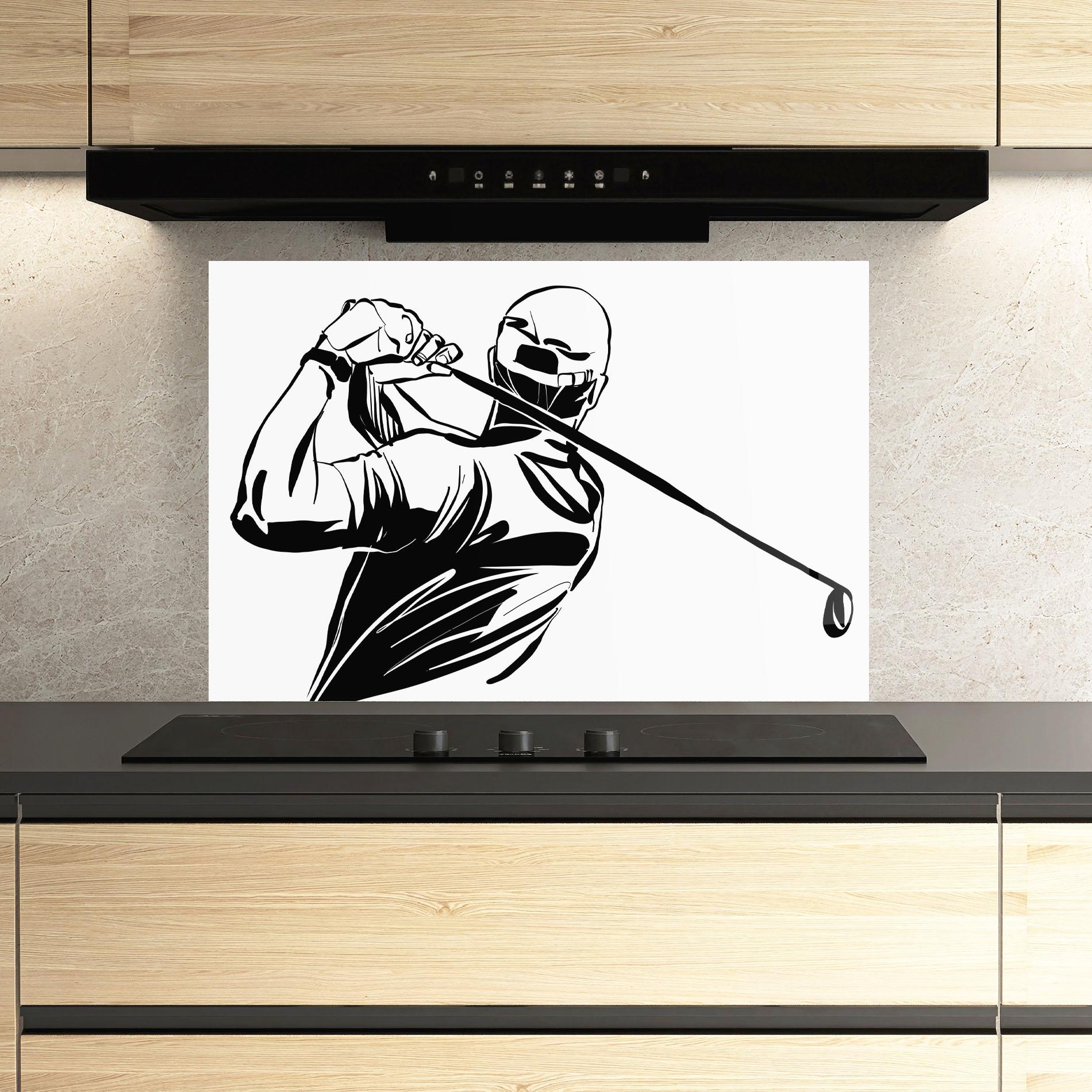 Küchenrückwand Glas Golf Back mockup 3