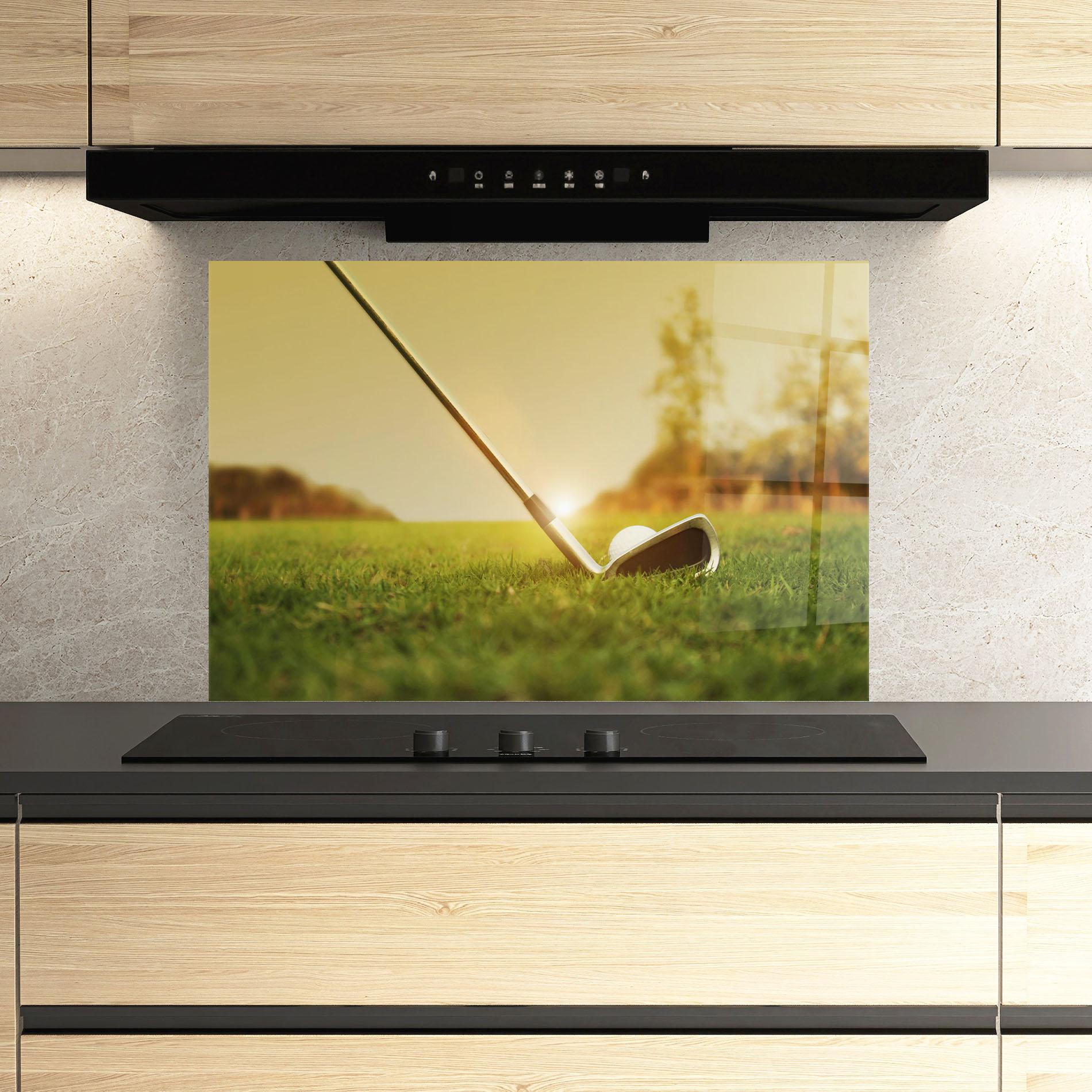 Küchenrückwand Glas Golf Course mockup 3
