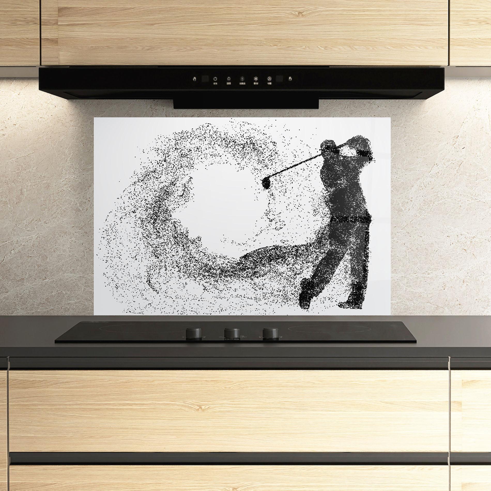Küchenrückwand Glas Golf Man mockup 3