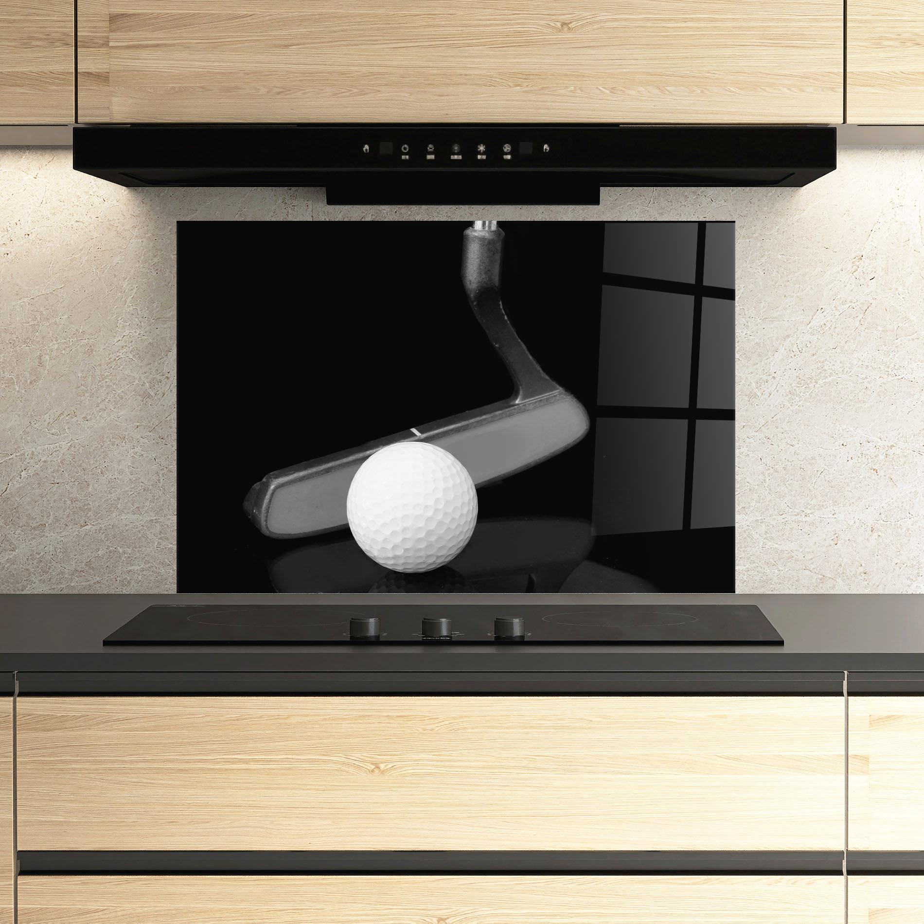 Küchenrückwand Glas Golf Putter Head mockup 3