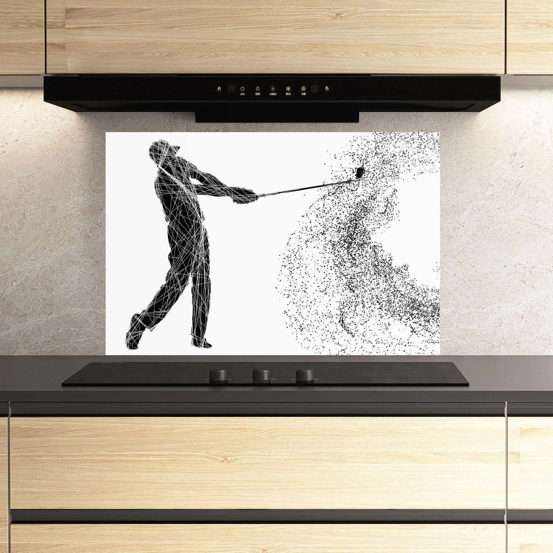 Küchenrückwand Glas Golf White mockup 3