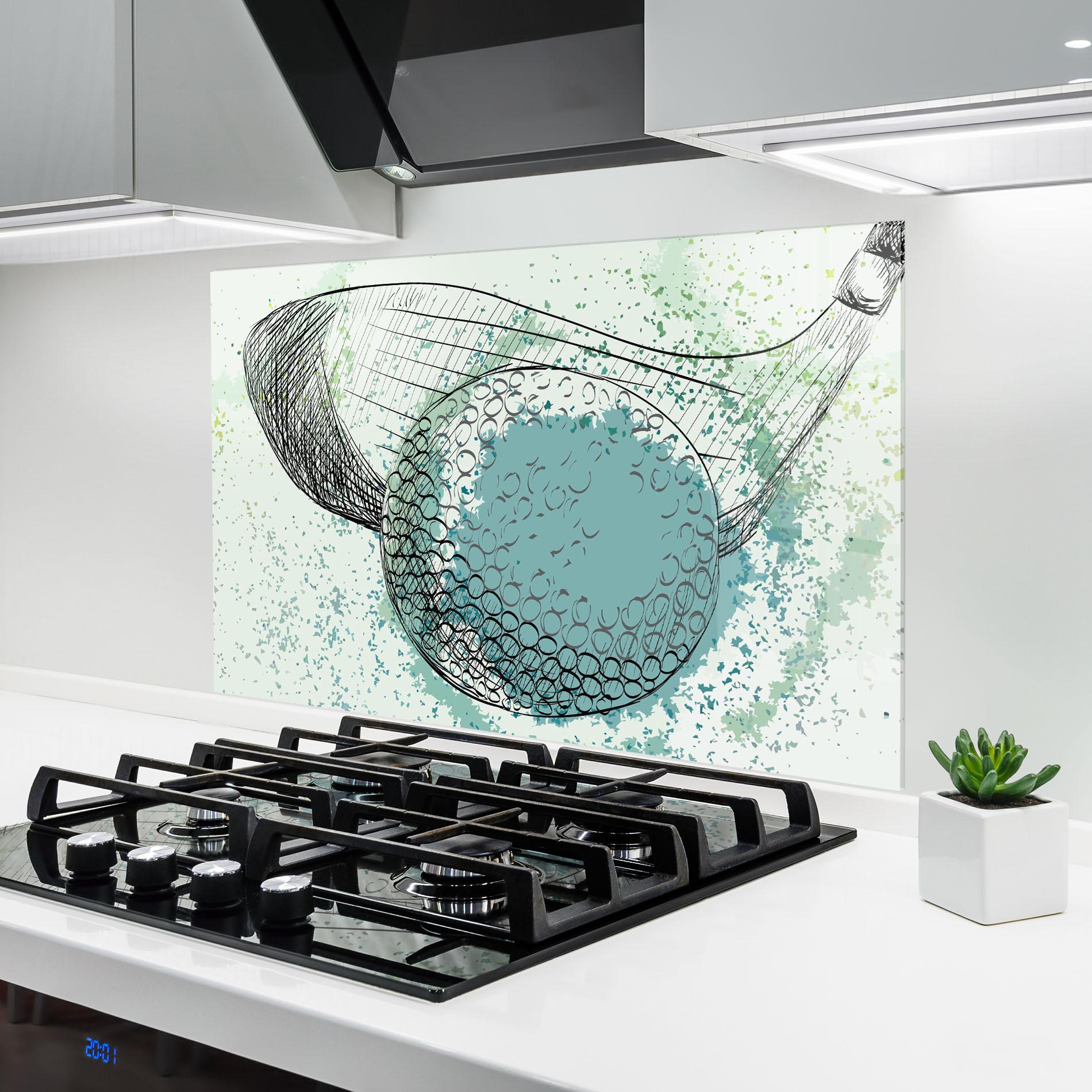 Küchenrückwand Glas Blue Golf mockup 6