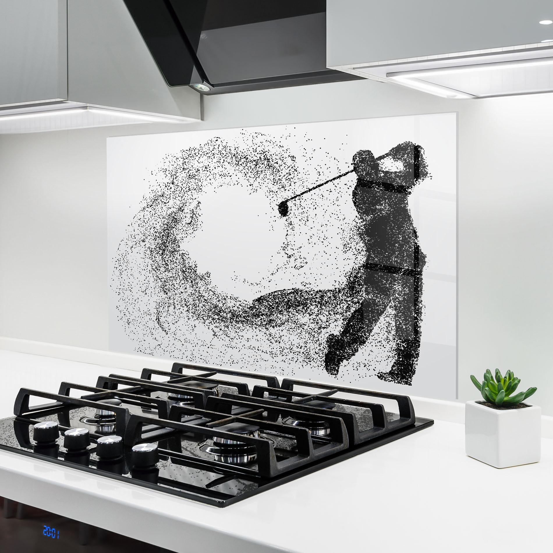 Küchenrückwand Glas Golf Man mockup 6