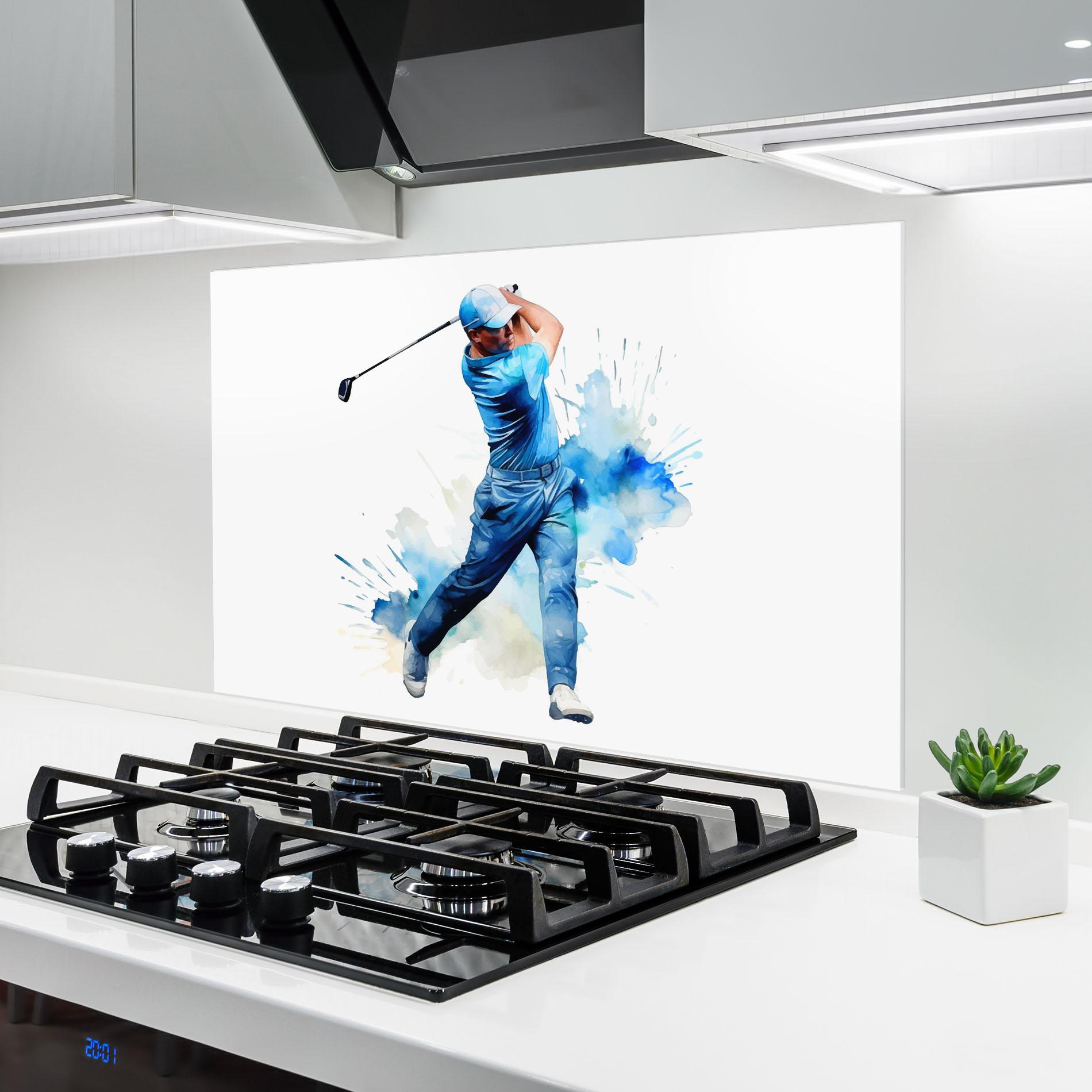 Küchenrückwand Glas Golf Watercolor mockup 6