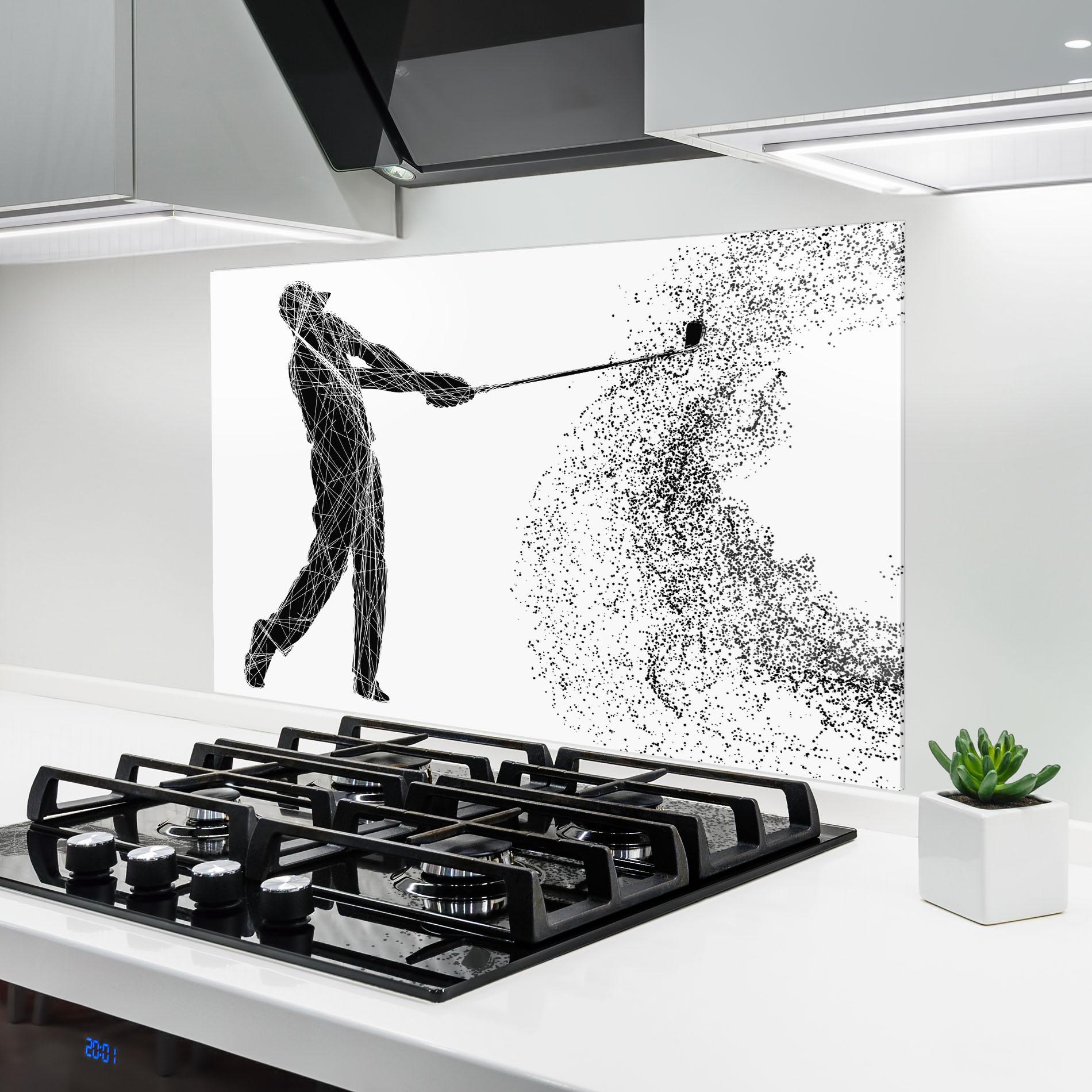 Küchenrückwand Glas Golf White mockup 6