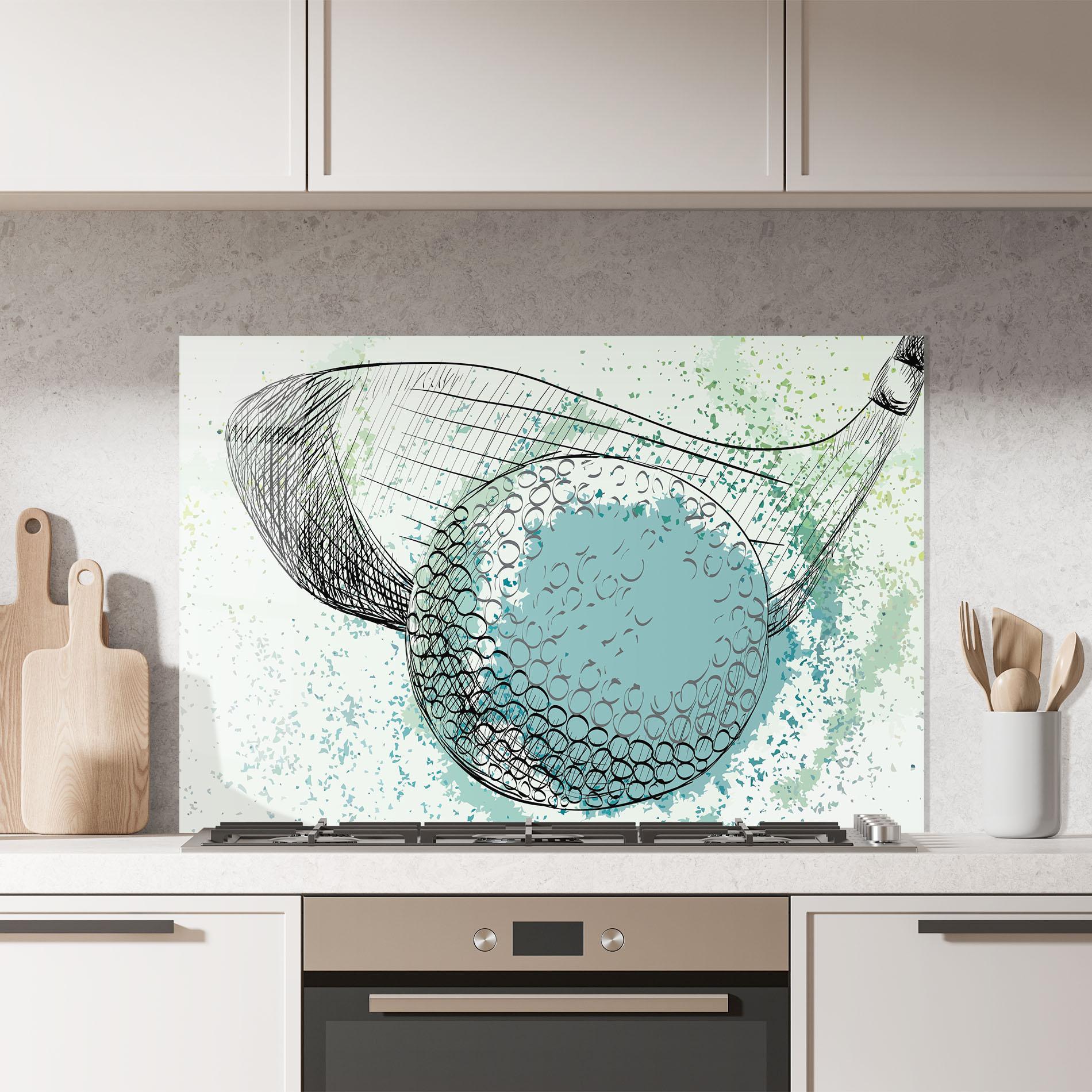 Küchenrückwand Glas Blue Golf mockup 7