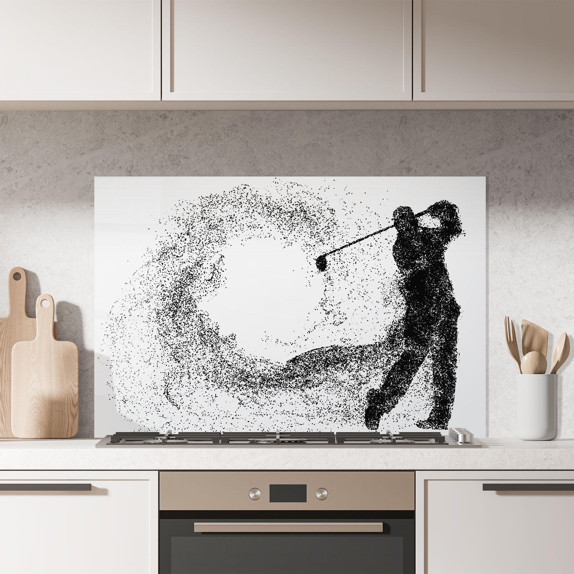 Küchenrückwand Glas Golf Man mockup 7