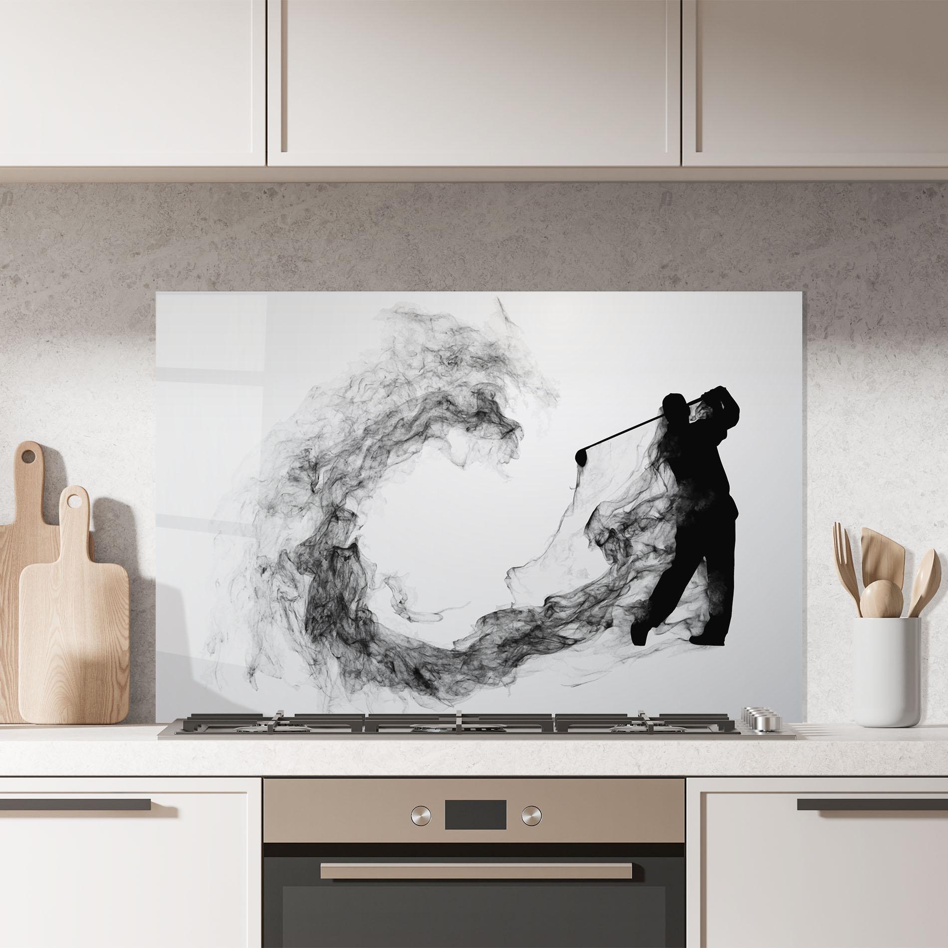 Küchenrückwand Glas Golf Smoke mockup 7