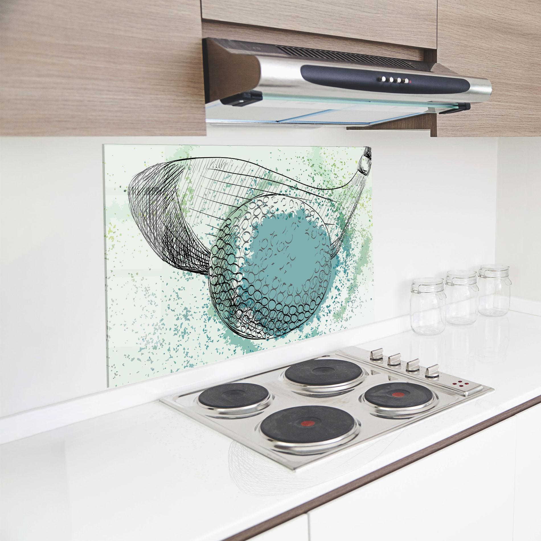 Küchenrückwand Glas Blue Golf mockup 8