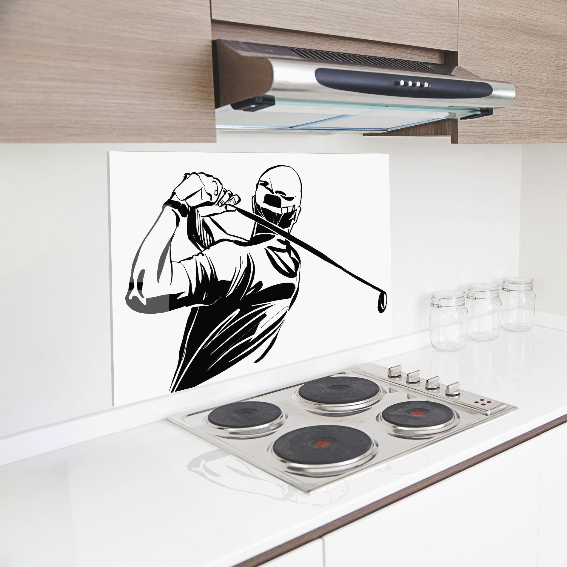 Küchenrückwand Glas Golf Back mockup 8