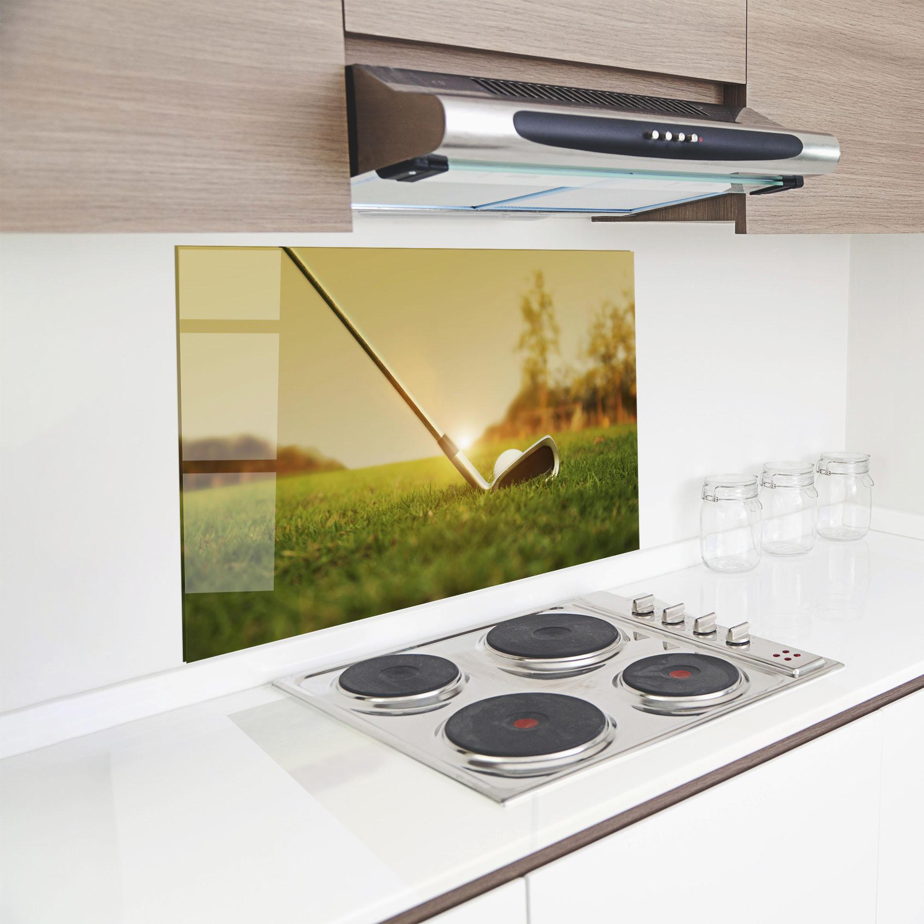 Küchenrückwand Glas Golf Course mockup 8