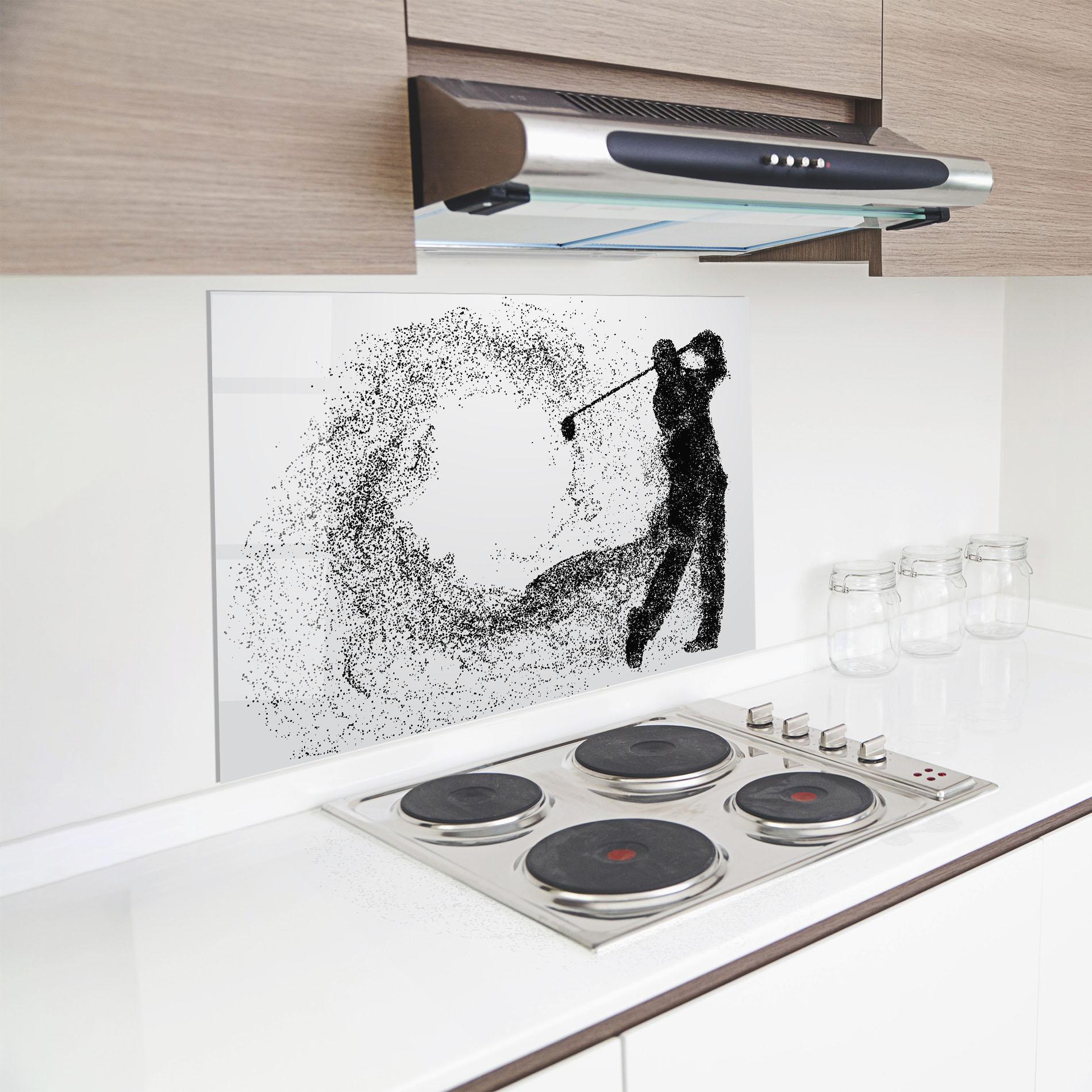 Küchenrückwand Glas Golf Man mockup 8