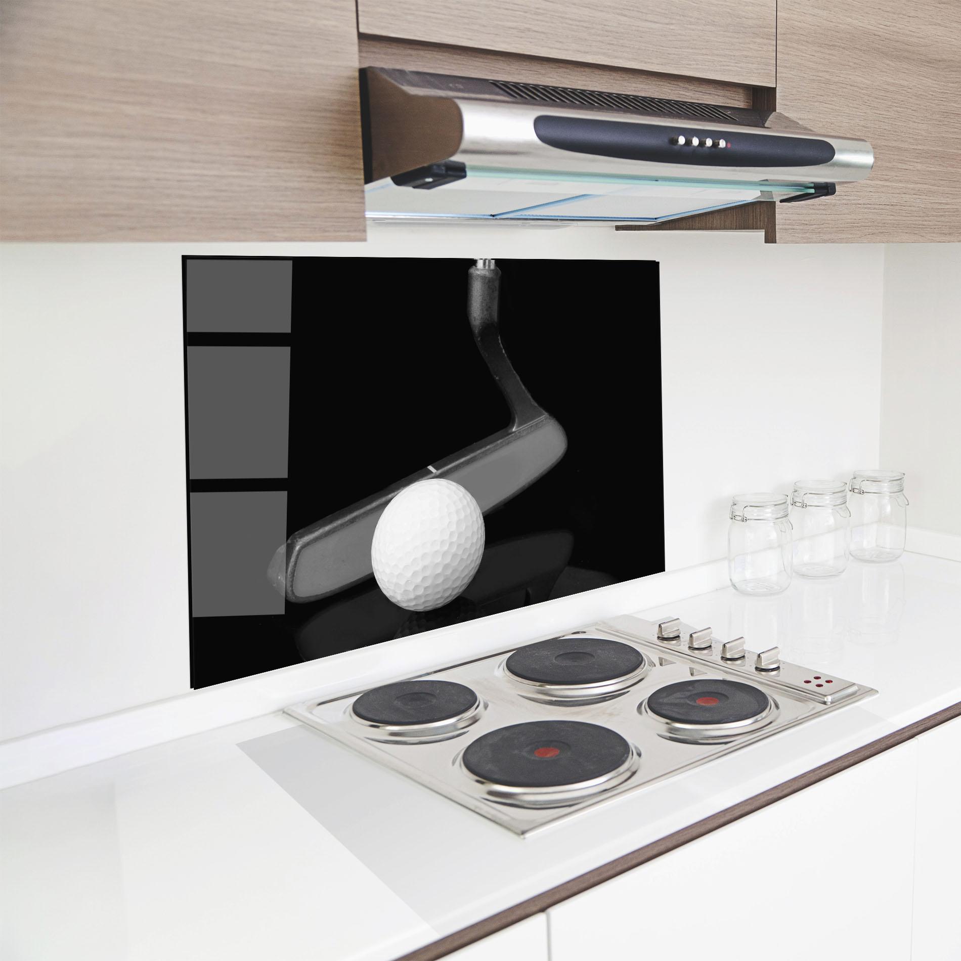 Küchenrückwand Glas Golf Putter Head mockup 8