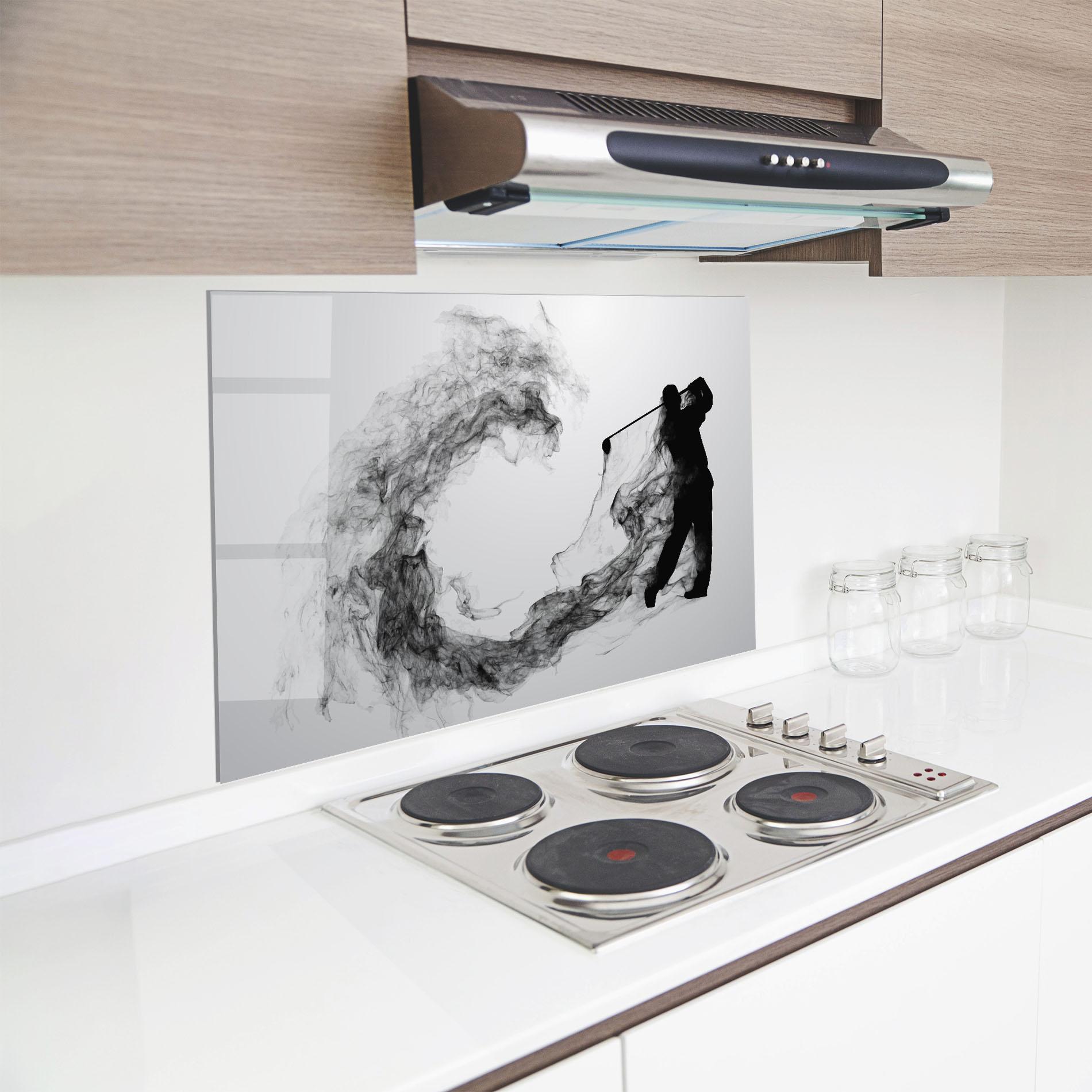 Küchenrückwand Glas Golf Smoke mockup 8
