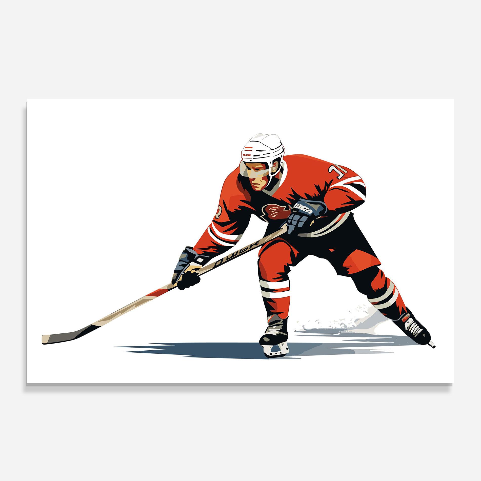 Küchenrückwand Glas Hockey Orange Player mockup 0