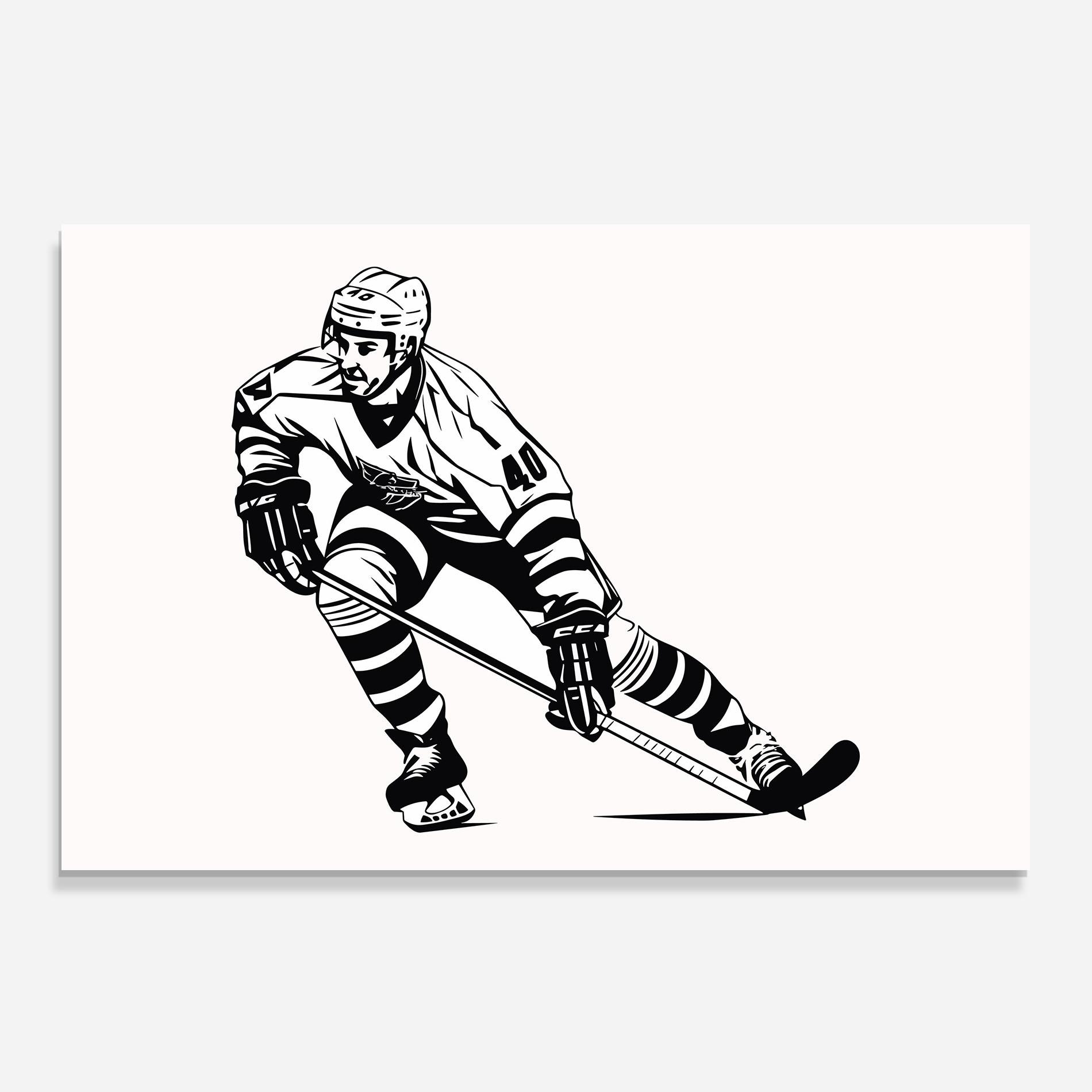 Küchenrückwand Glas Hockey Player mockup 0