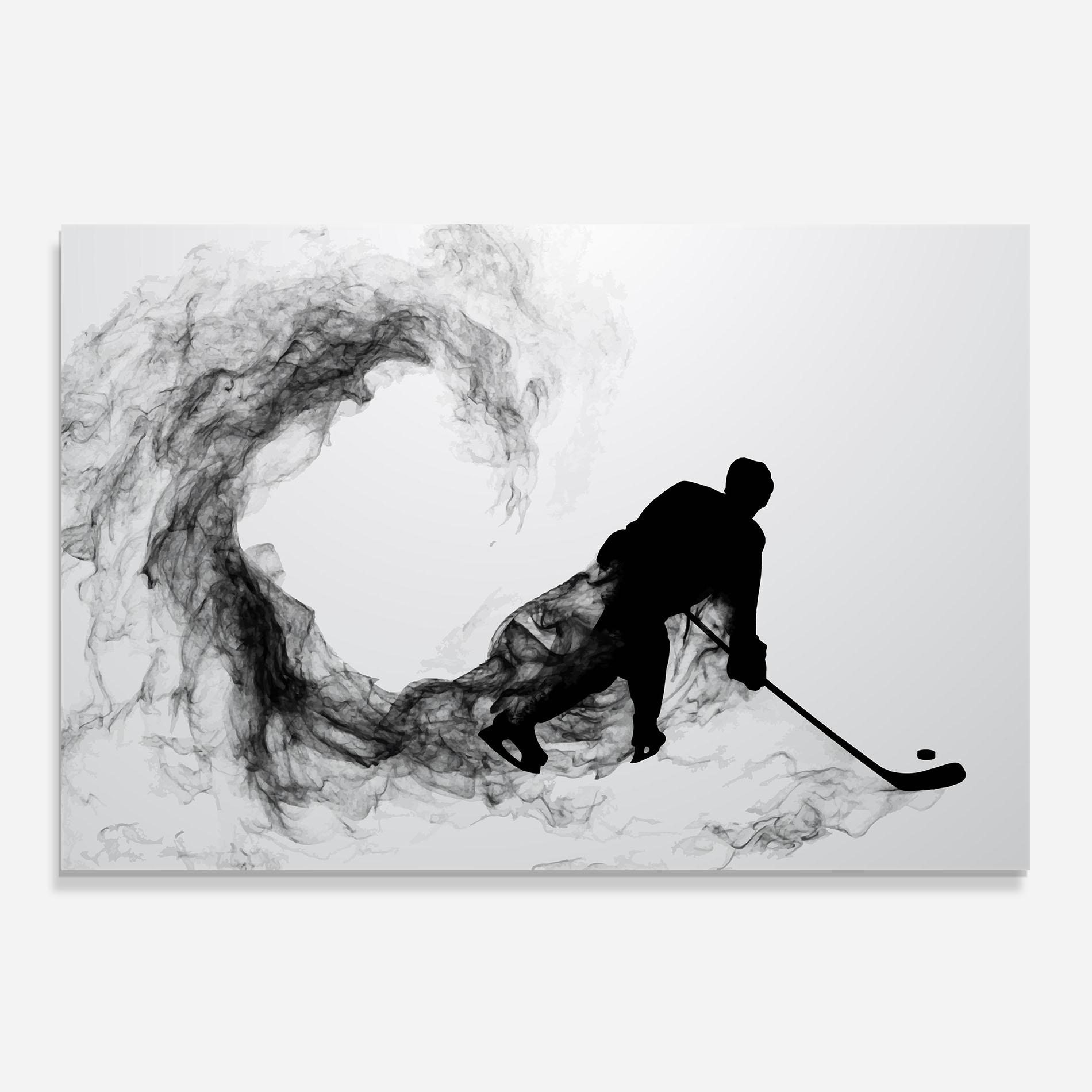 Küchenrückwand Glas Hockey Smoke mockup 0