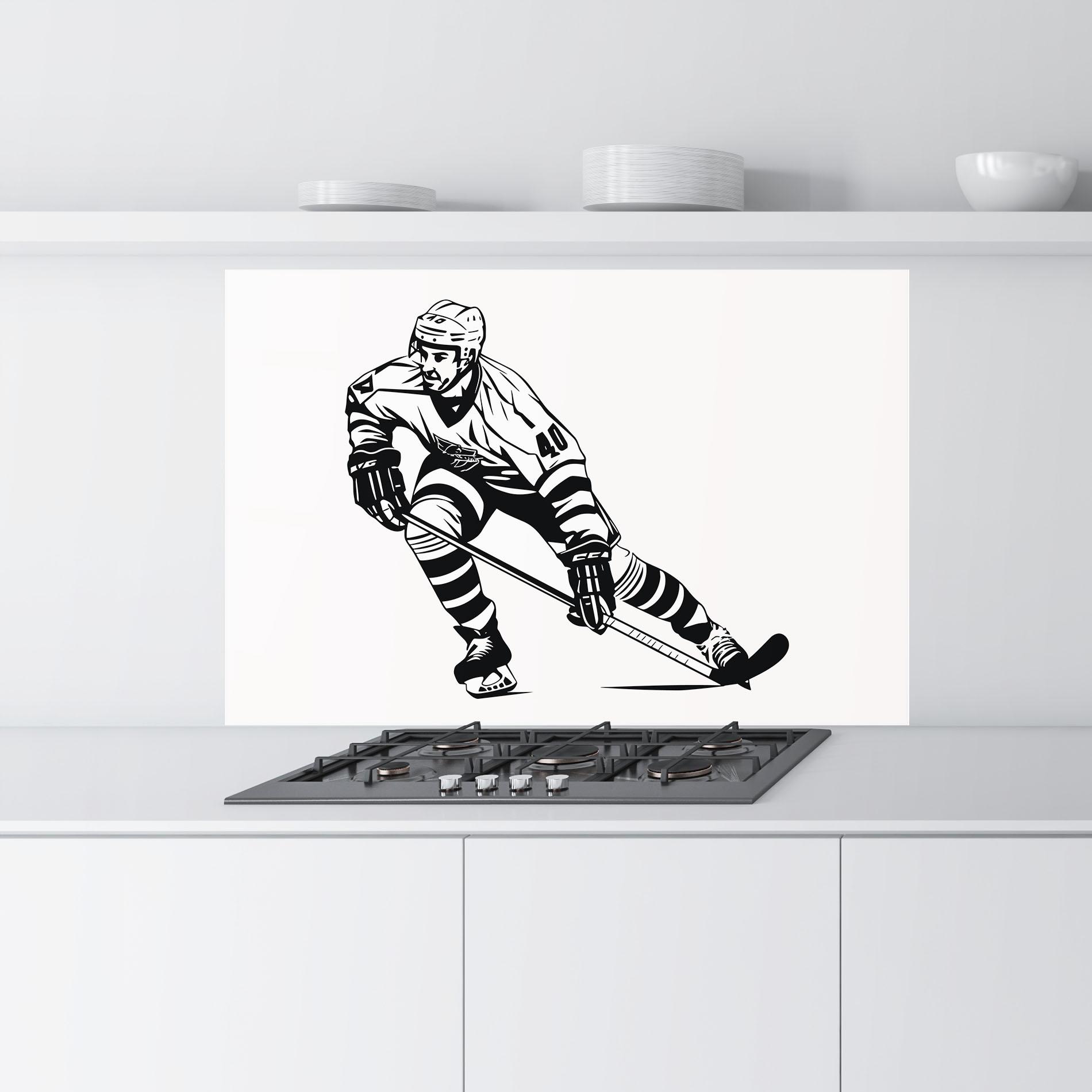 Küchenrückwand Glas Hockey Player mockup 9