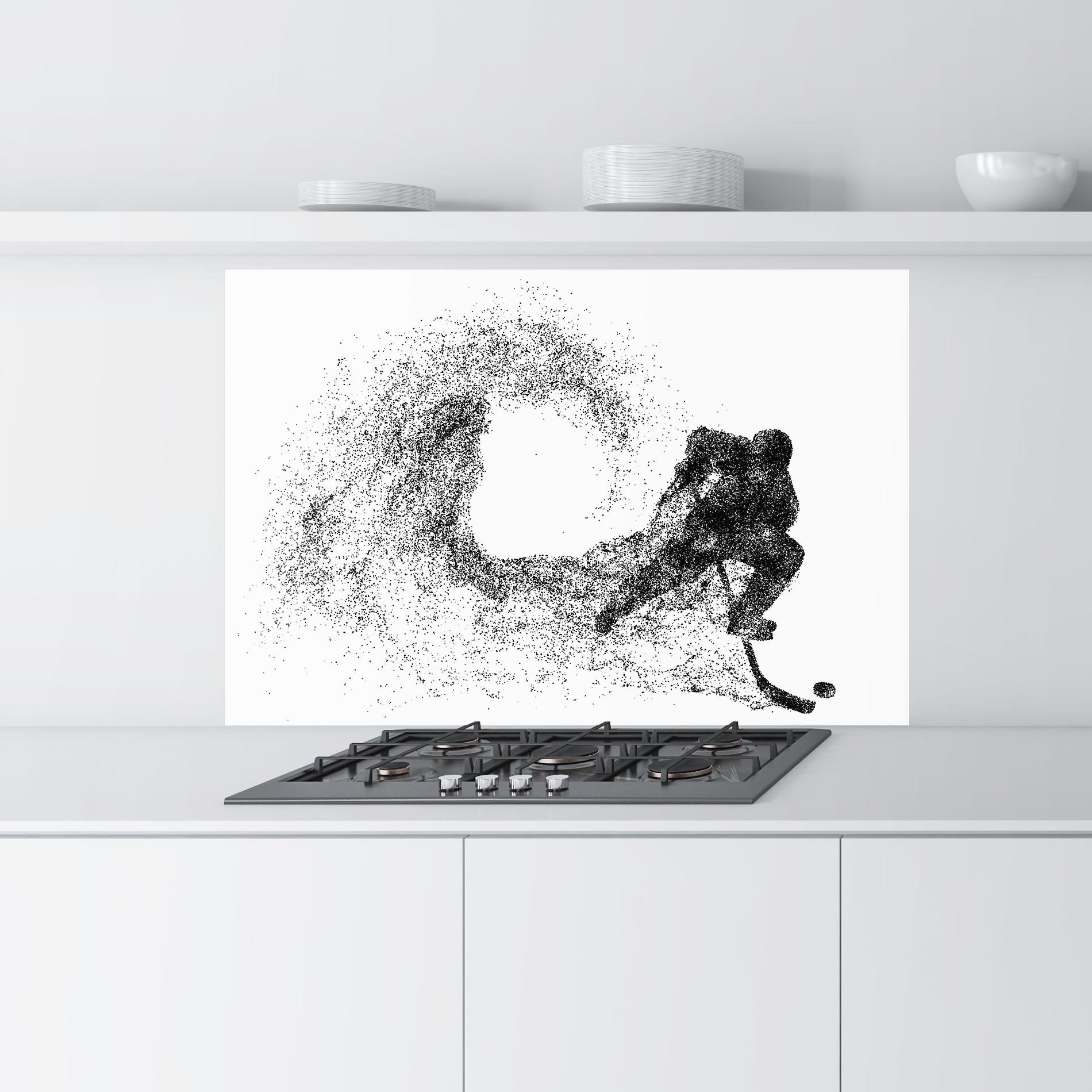 Küchenrückwand Glas Hockey Playing mockup 9