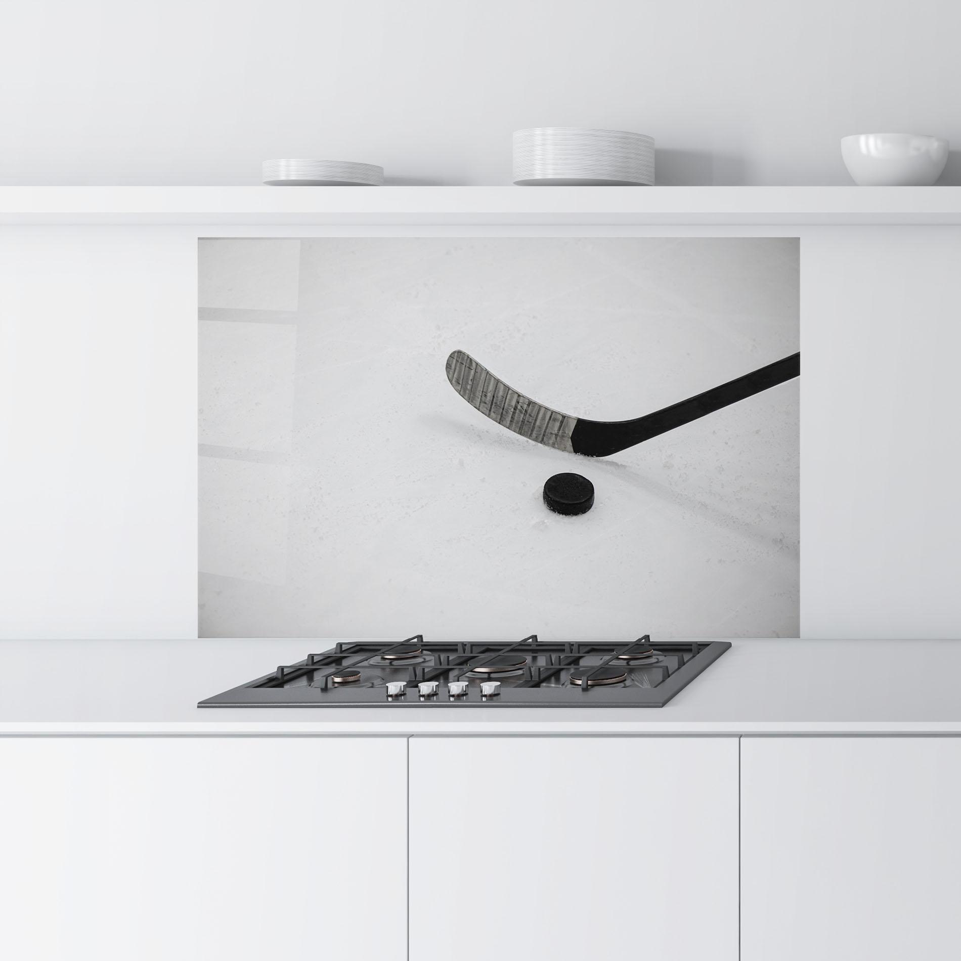 Küchenrückwand Glas Hockey Puck mockup 9