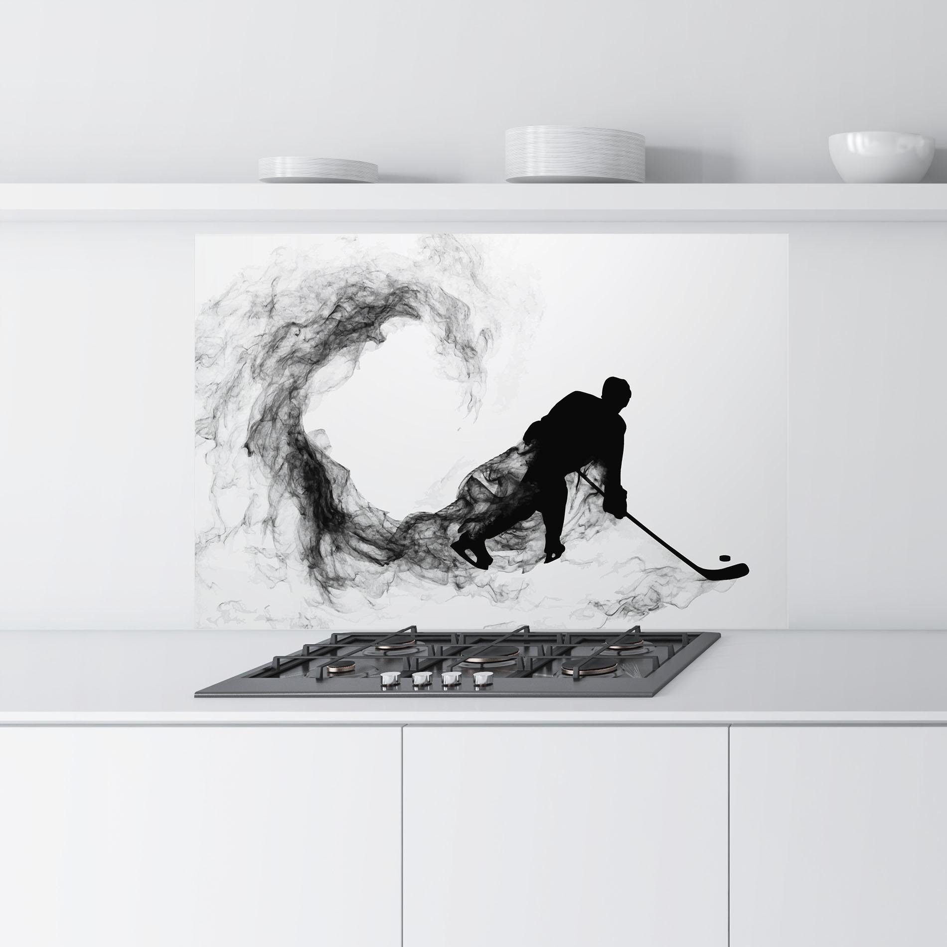 Küchenrückwand Glas Hockey Smoke mockup 9