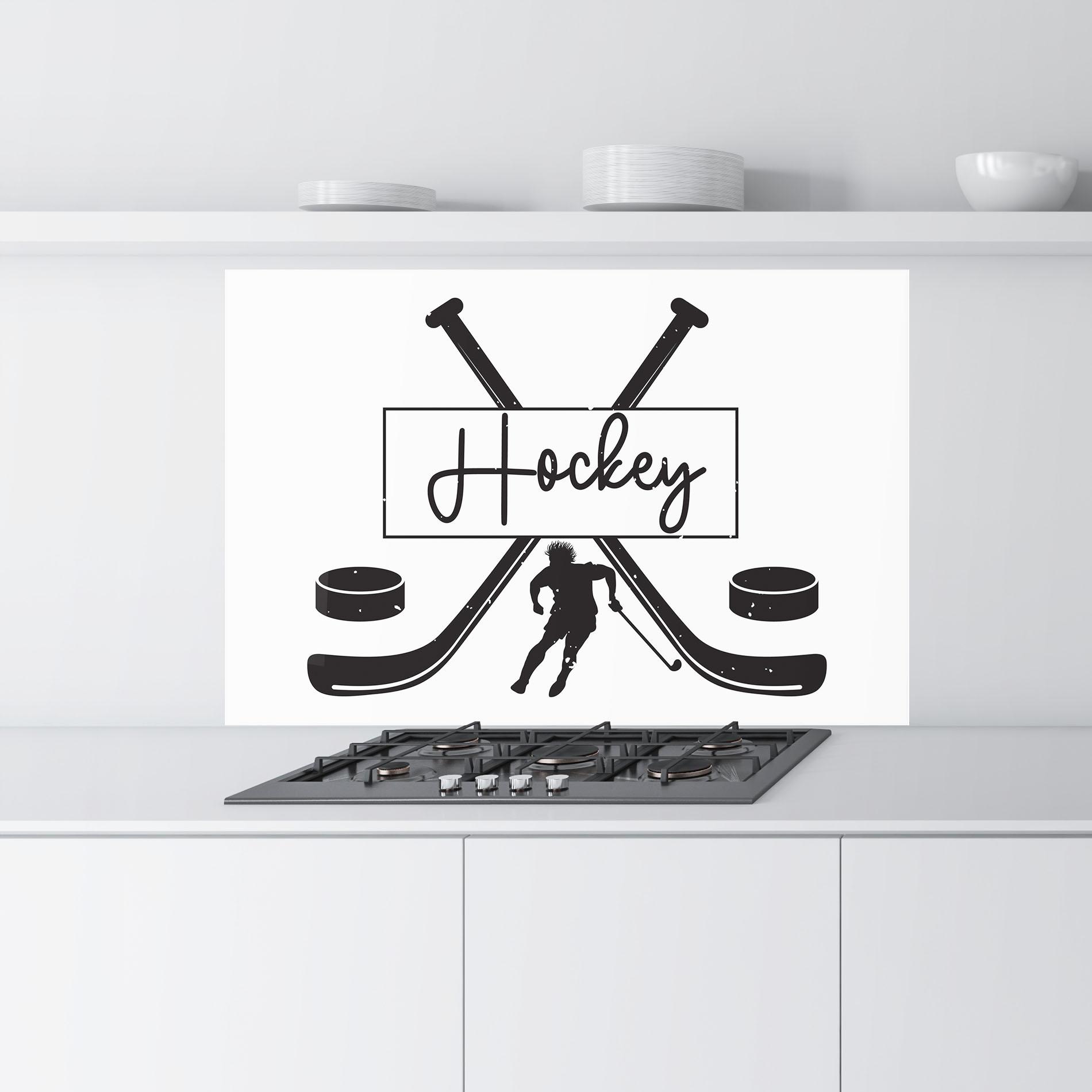 Küchenrückwand Glas Hockey Stick mockup 9