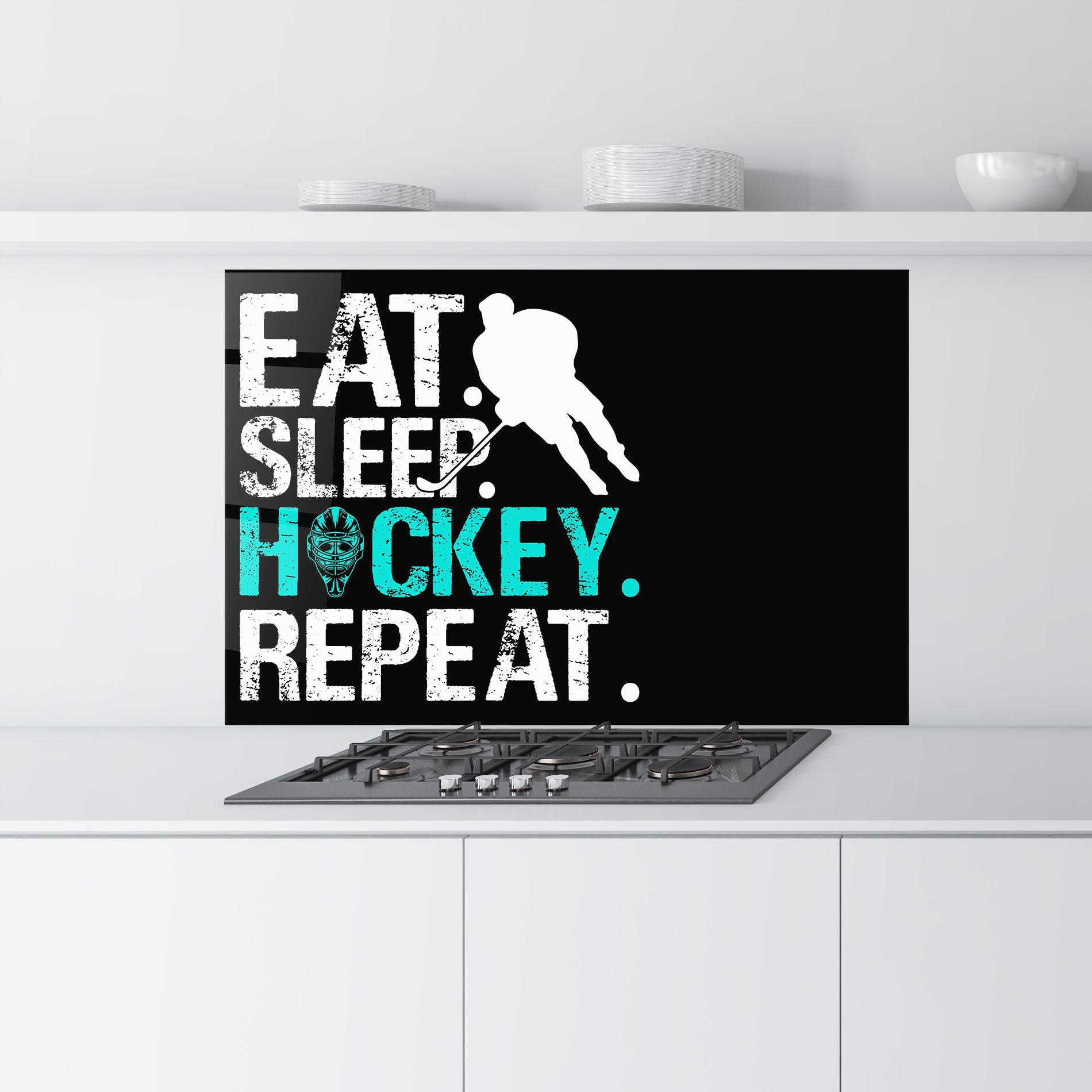 Küchenrückwand Glas Sleep Hockey mockup 9
