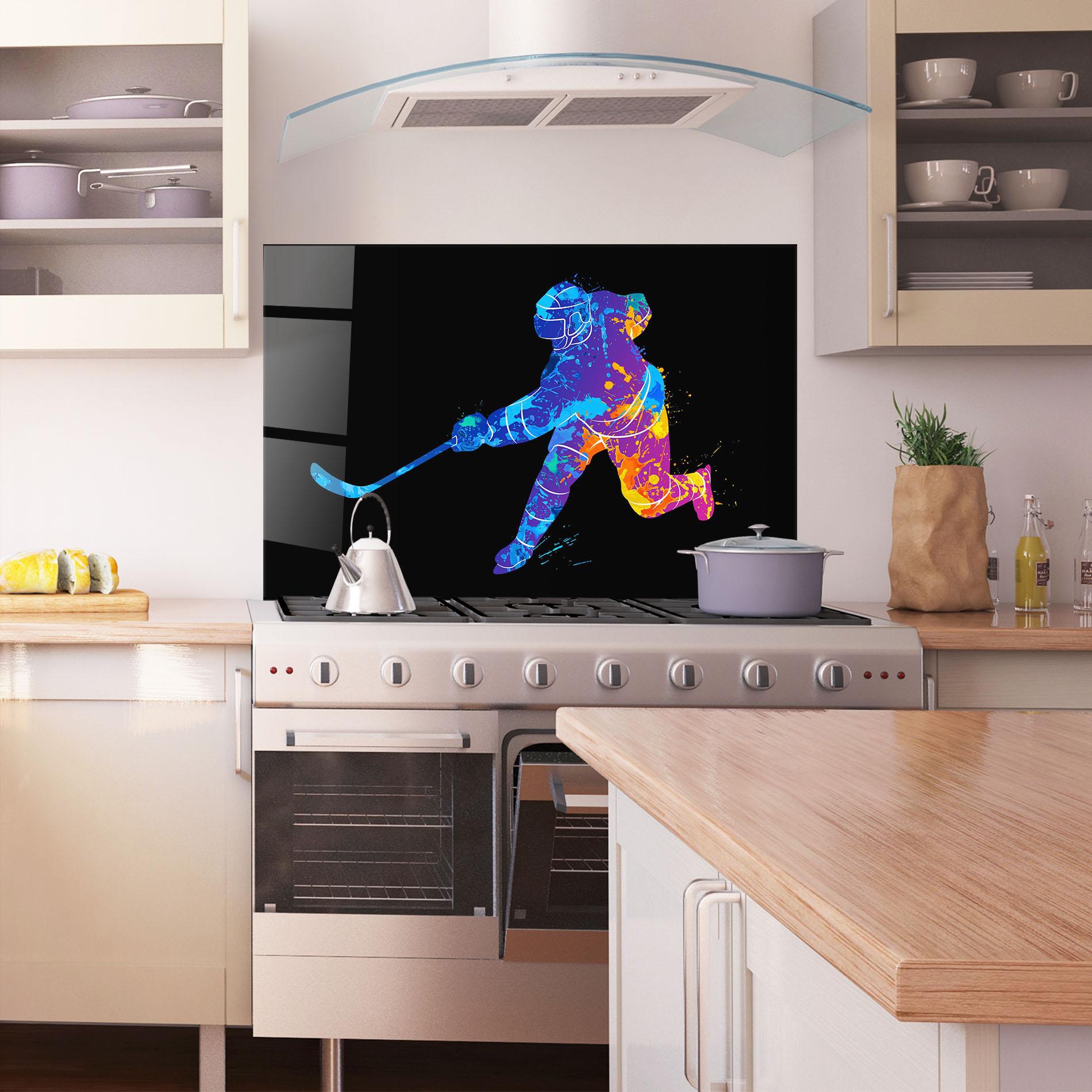 Küchenrückwand Glas Color Mix Art mockup 1