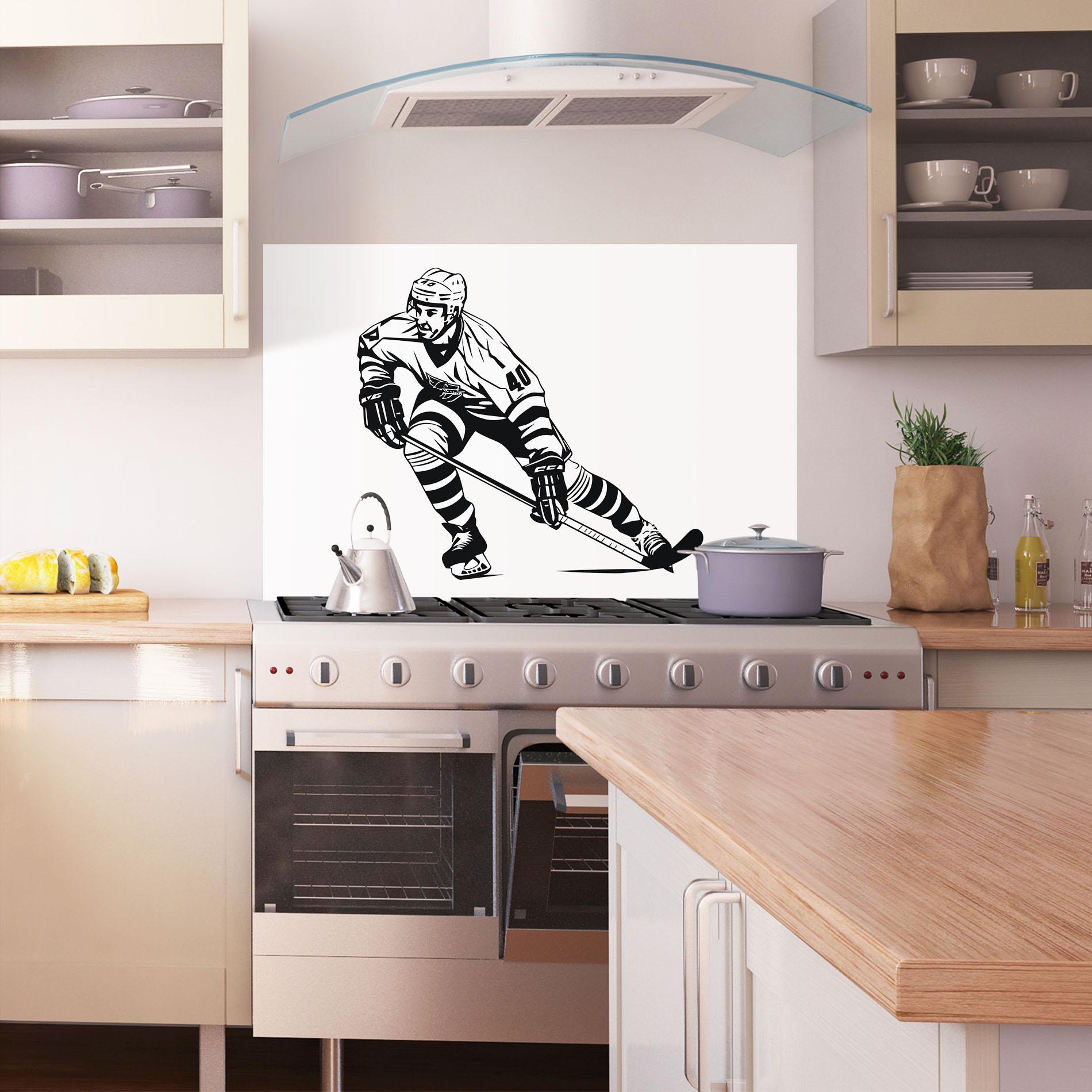 Küchenrückwand Glas Hockey Player mockup 1