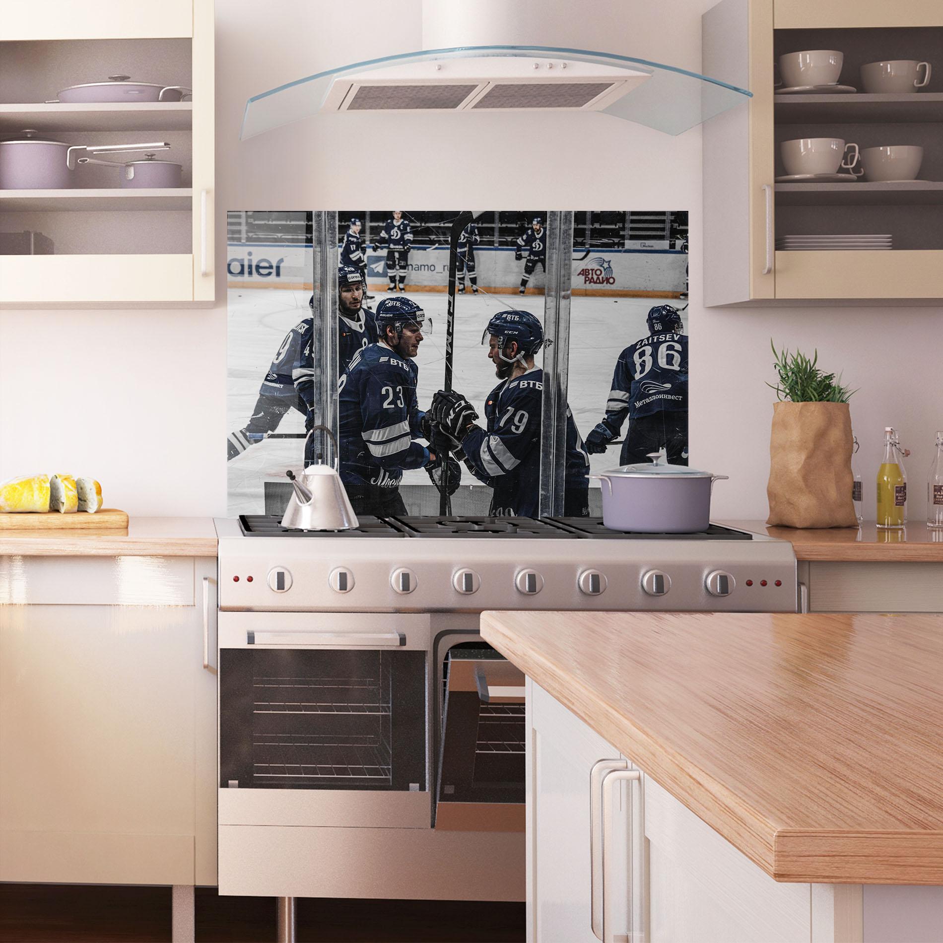 Küchenrückwand Glas Hockey Players mockup 1