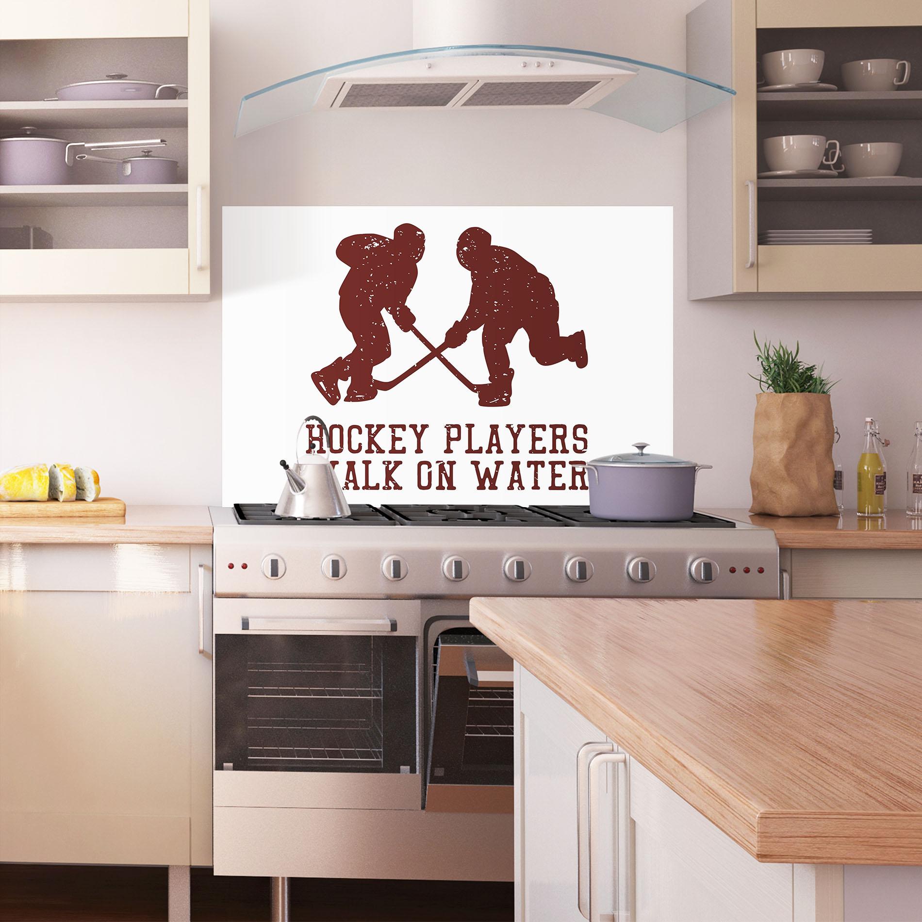 Küchenrückwand Glas Hockey Walk mockup 1