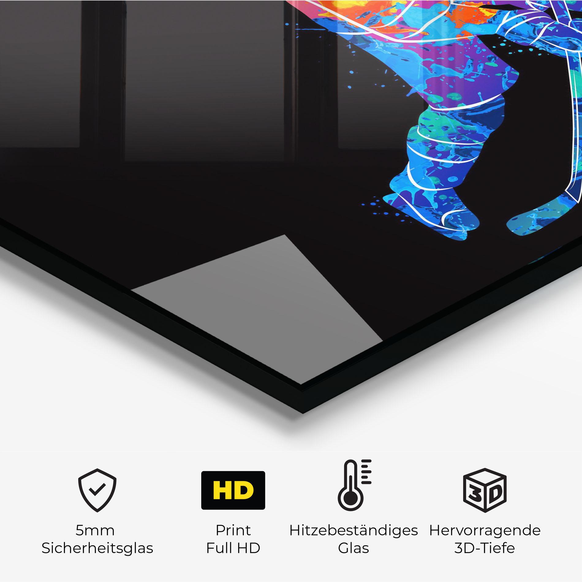 Küchenrückwand Glas Color Mix Hockey mockup 2