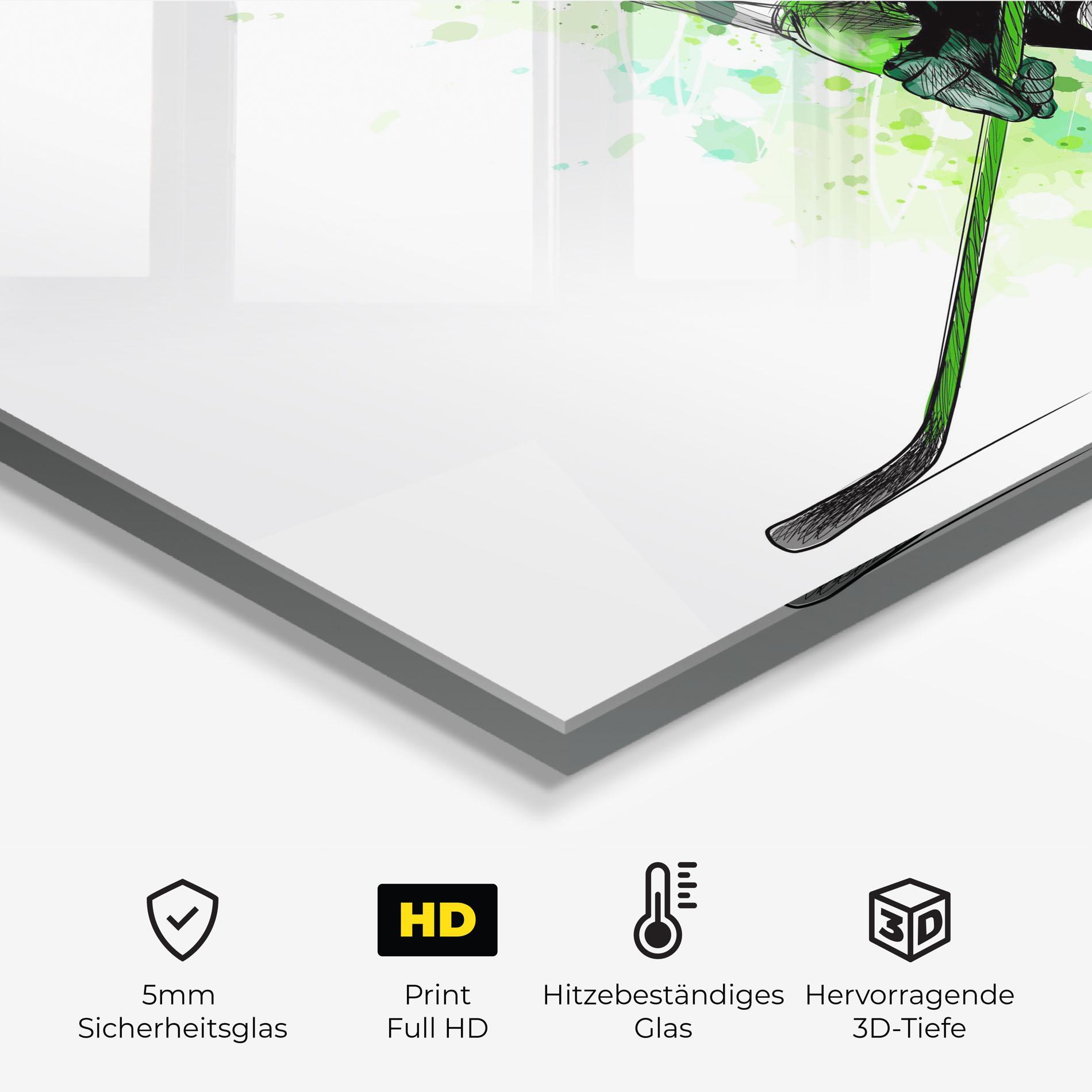 Küchenrückwand Glas Green Hockey mockup 2